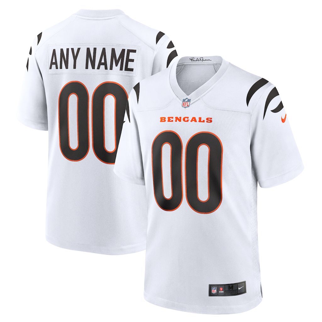 Mens Cincinnati Bengals Nike White Game Custom Jersey.jpg