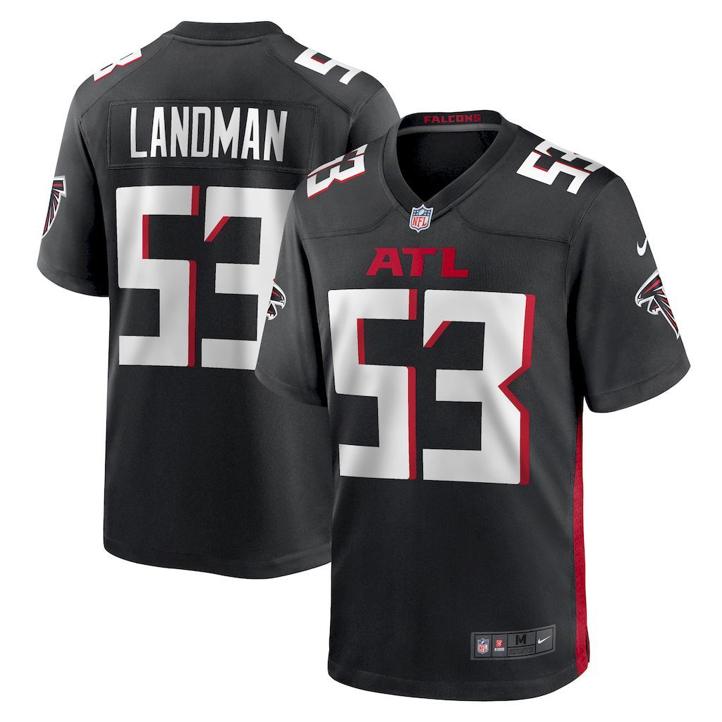 Mens Atlanta Falcons Nate Landman Nike  Black Team Game Jersey.jpg