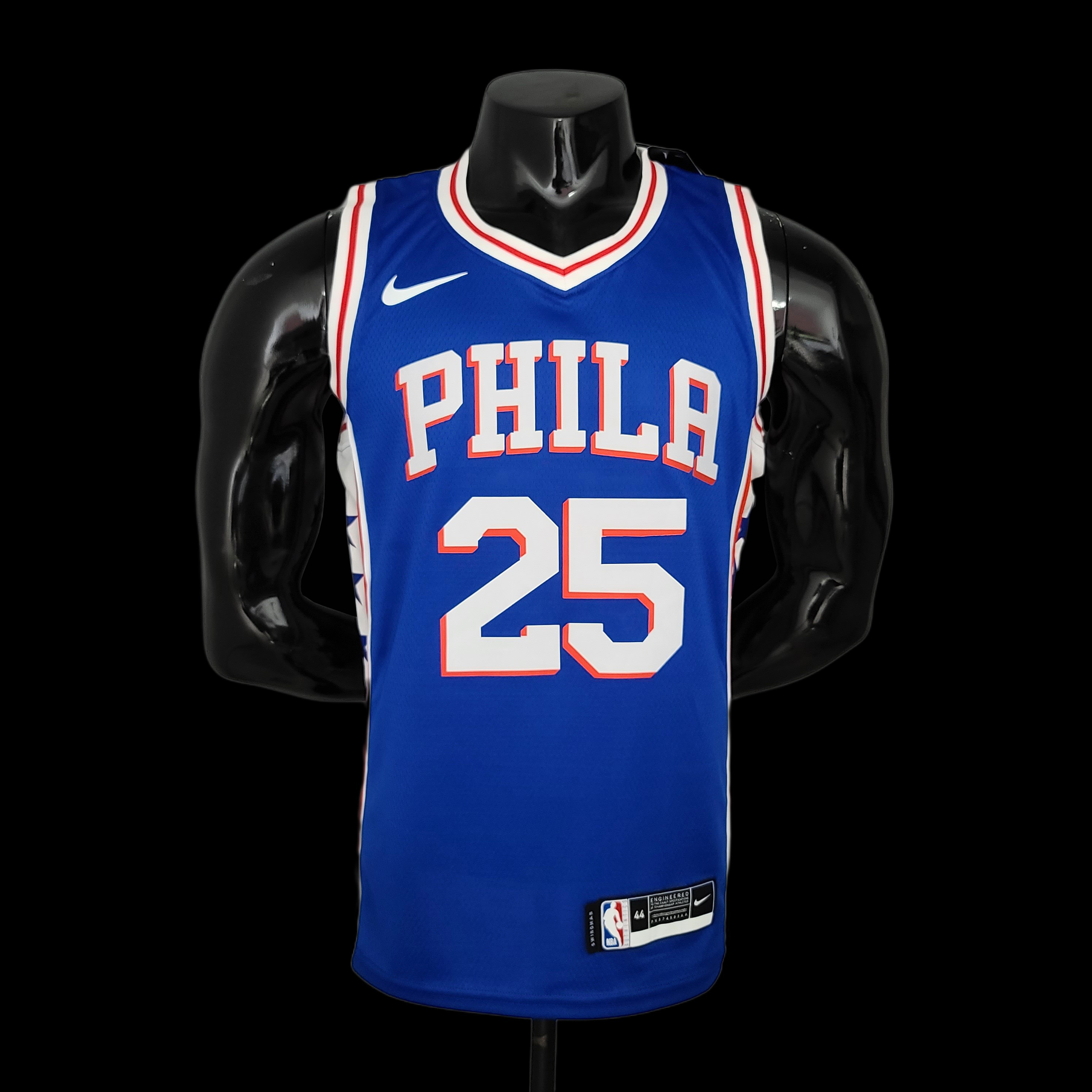 SIMMONS#25 Detroit Pistons blue NBA jersey Size:S-2XL