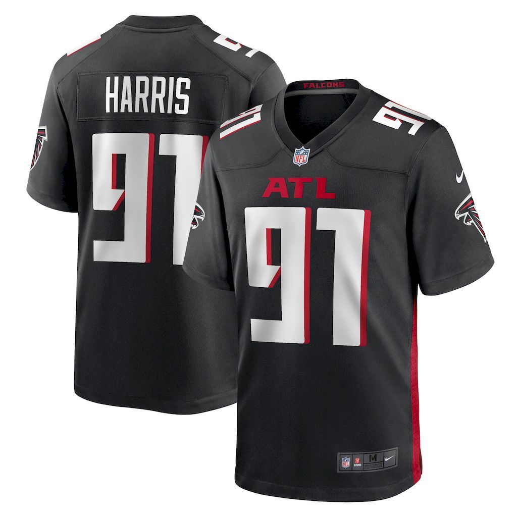 Mens Atlanta Falcons Demone Harris Nike  Black  Game Jersey.jpg