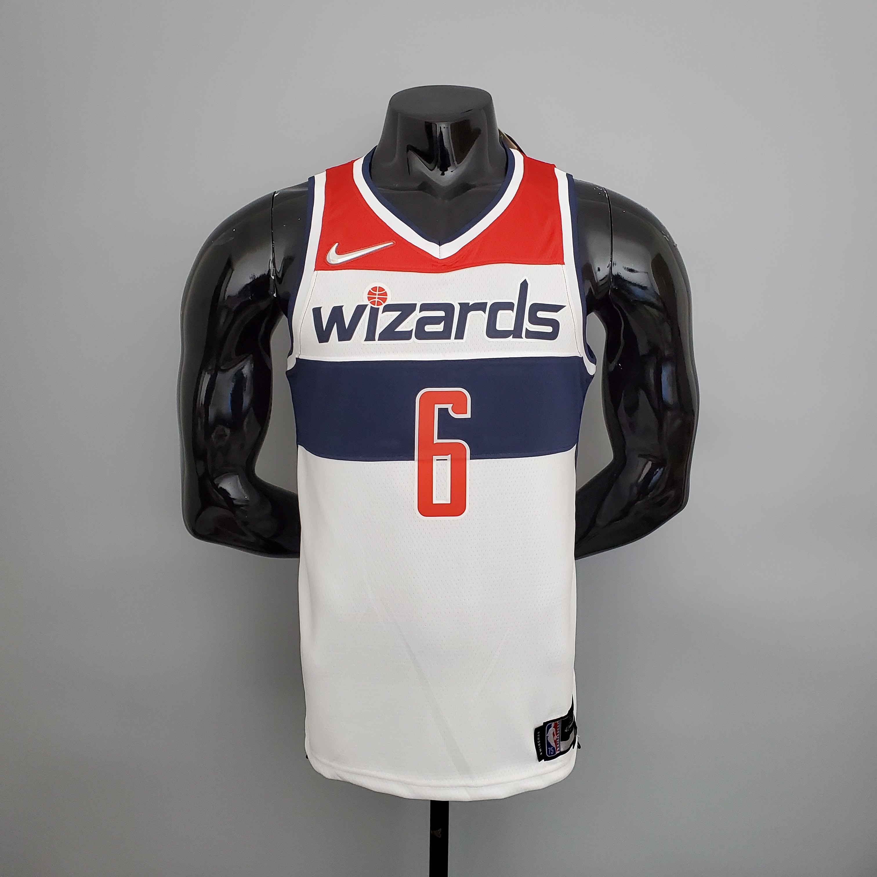 75th Anniversary Harrell #6 Wizards Black Red White NBA Jersey S-XXL