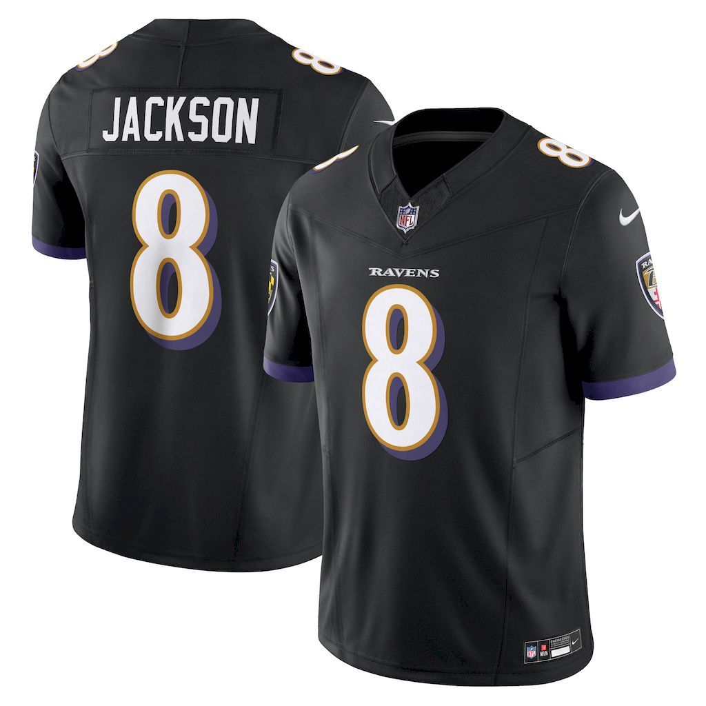 Mens Baltimore Ravens Lamar Jackson Nike Black Vapor F.U.S.E. Lim.jpg