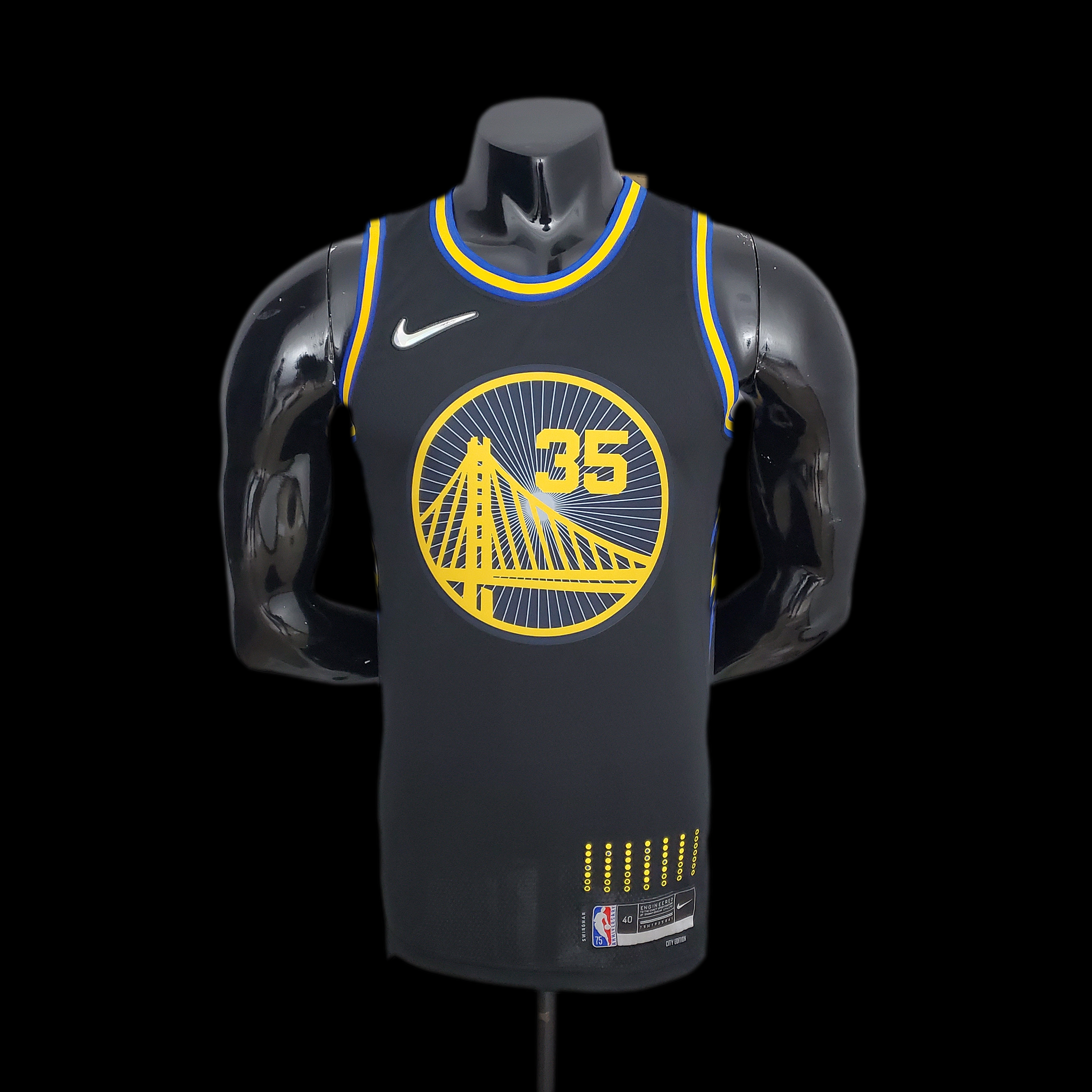 2022 Season Durant #35 Warriors City Edition Black NBA Jersey S-XXL