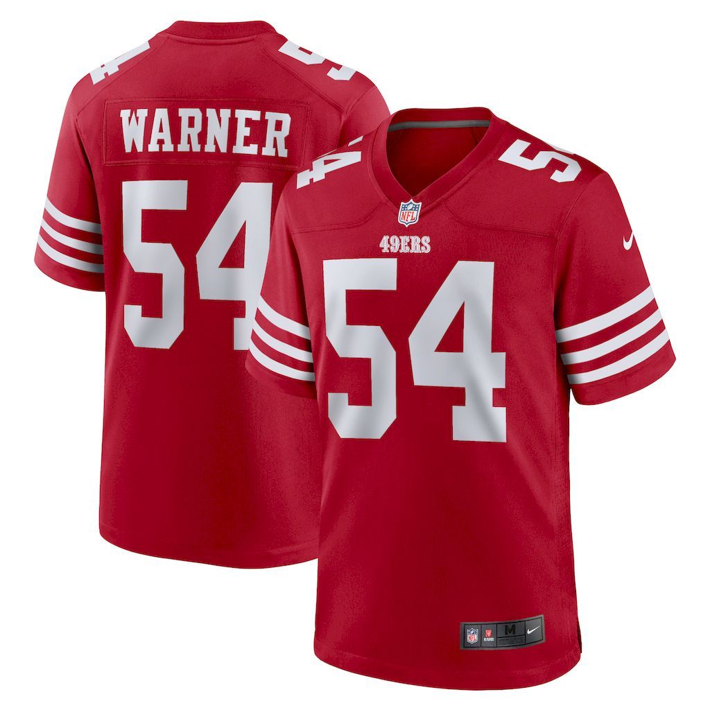 Mens San Francisco 49ers Fred Warner Nike Scarlet Player Game Jer.jpg