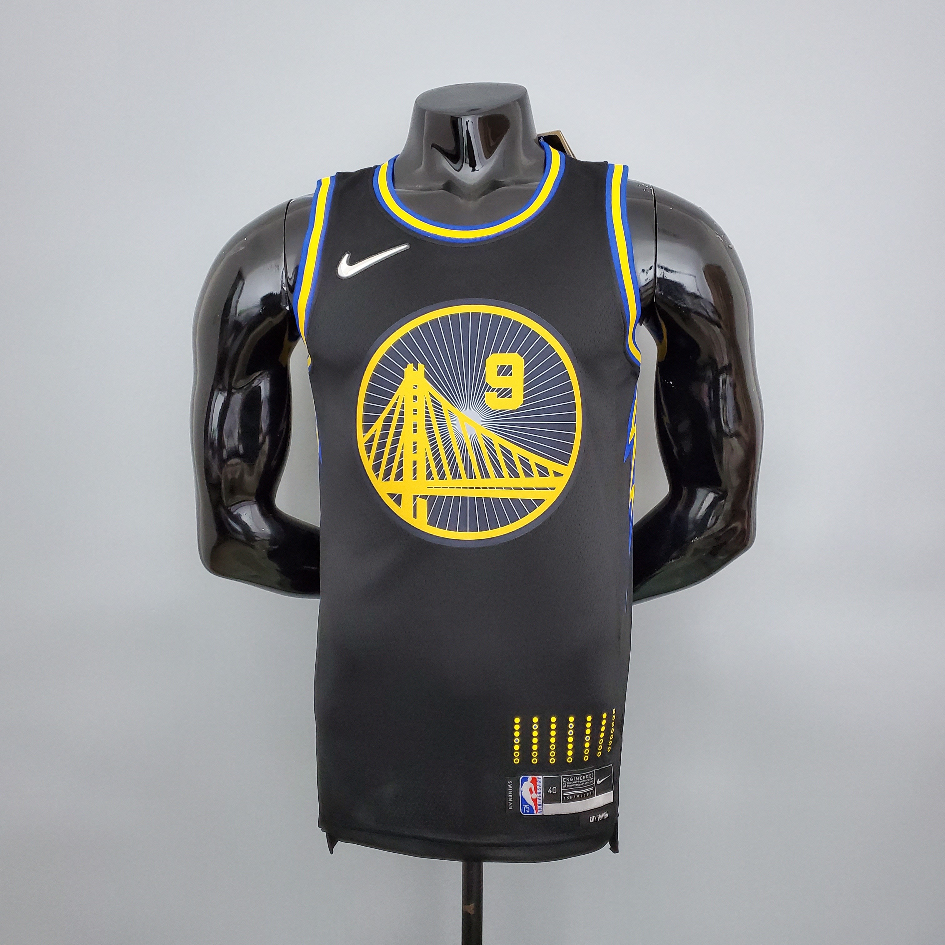 2022 75th Anniversary Iguodala #9 Warriors City Edition Black NBA Jersey S-XXL