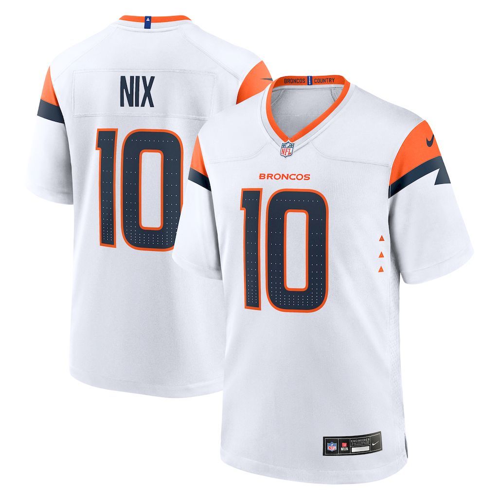 Mens Denver Broncos Bo Nix Nike  White Game Jersey.jpg