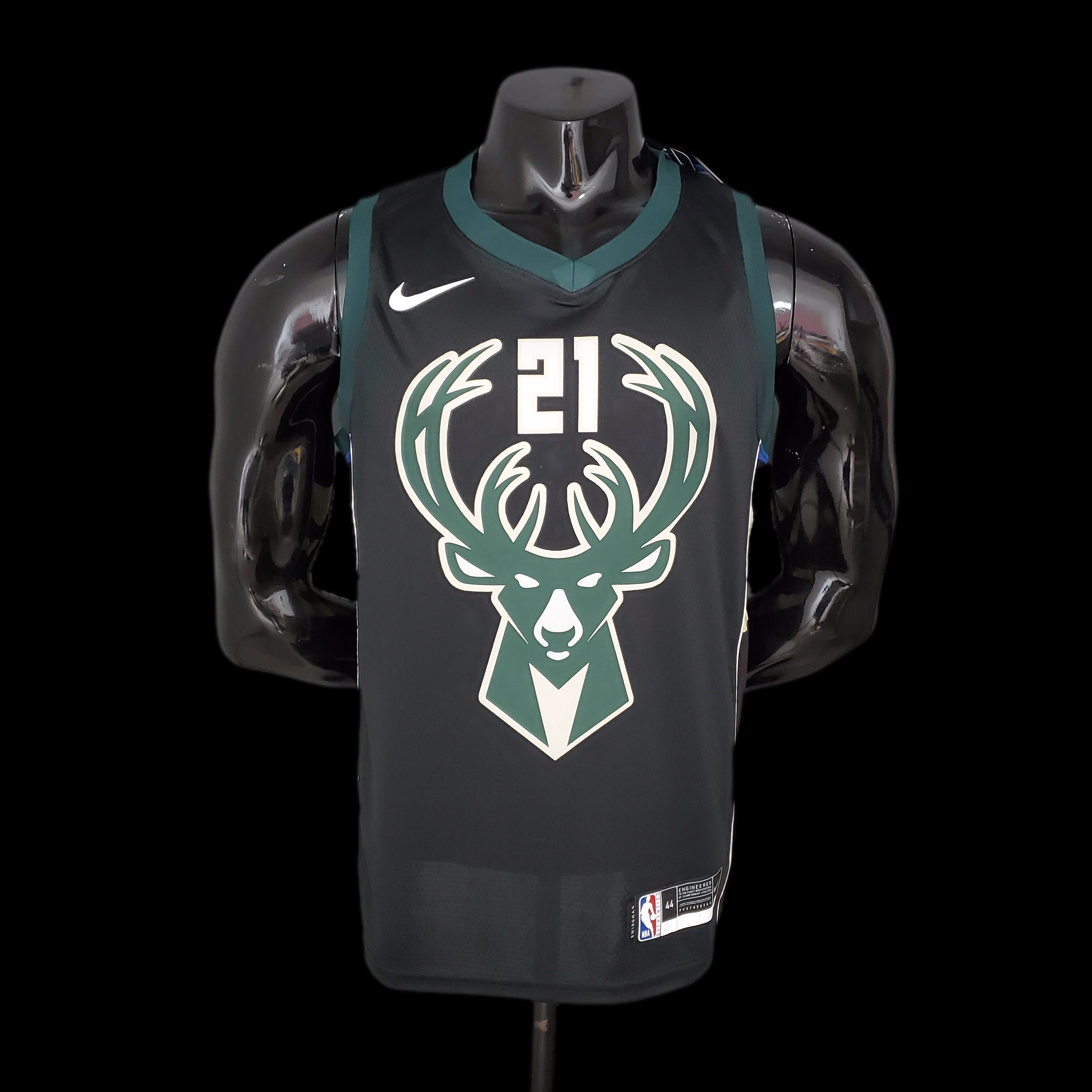HOLIDOAY#21 Bucks Black NBA jersey Size:S-XXL