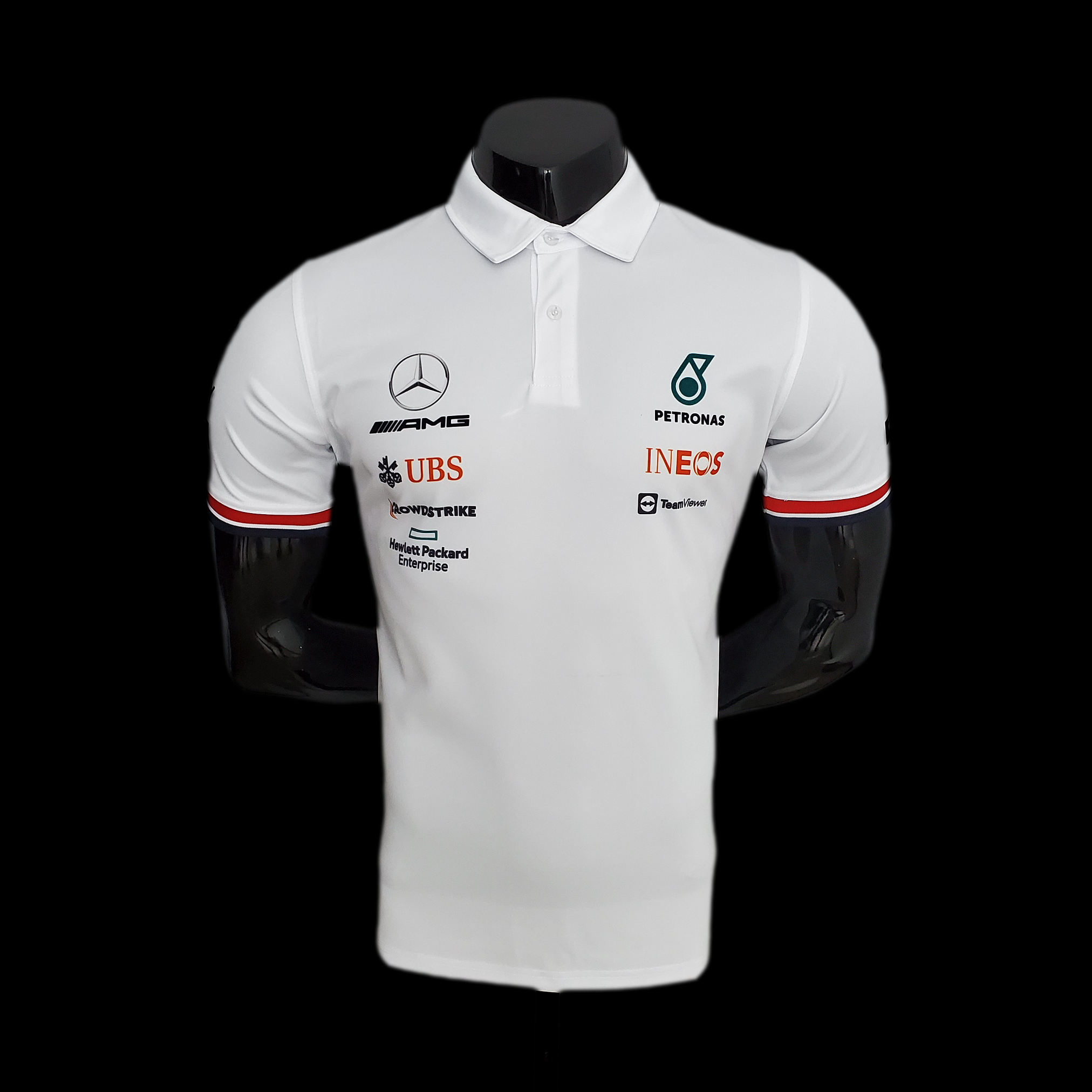 F1 Formula One 2022 Racing Suit Mercedes Polo White S-5XL