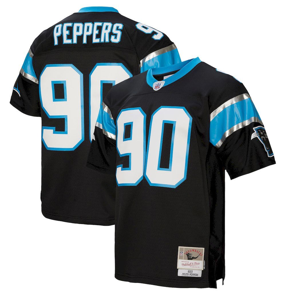 Mens Carolina Panthers Julius Peppers Mitchell  Ness Black  Legac.jpg