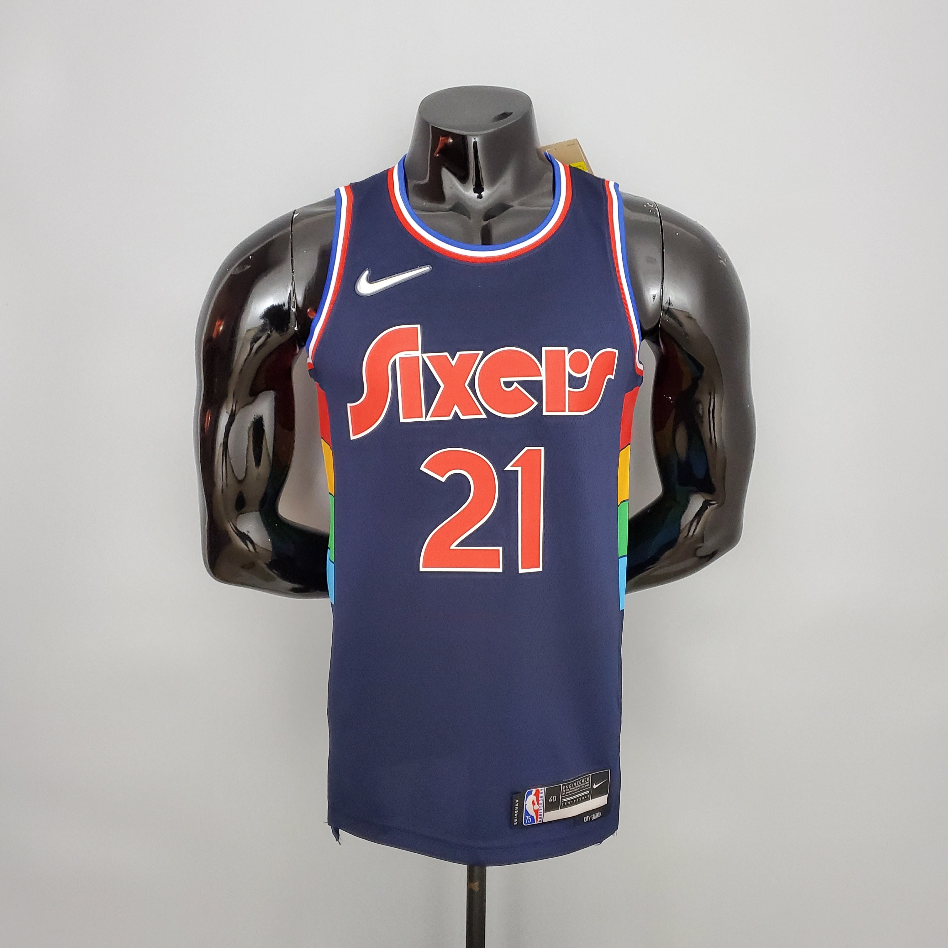 2022 Embiid #21 76ers Royal Blue NBA Jersey S-XXL