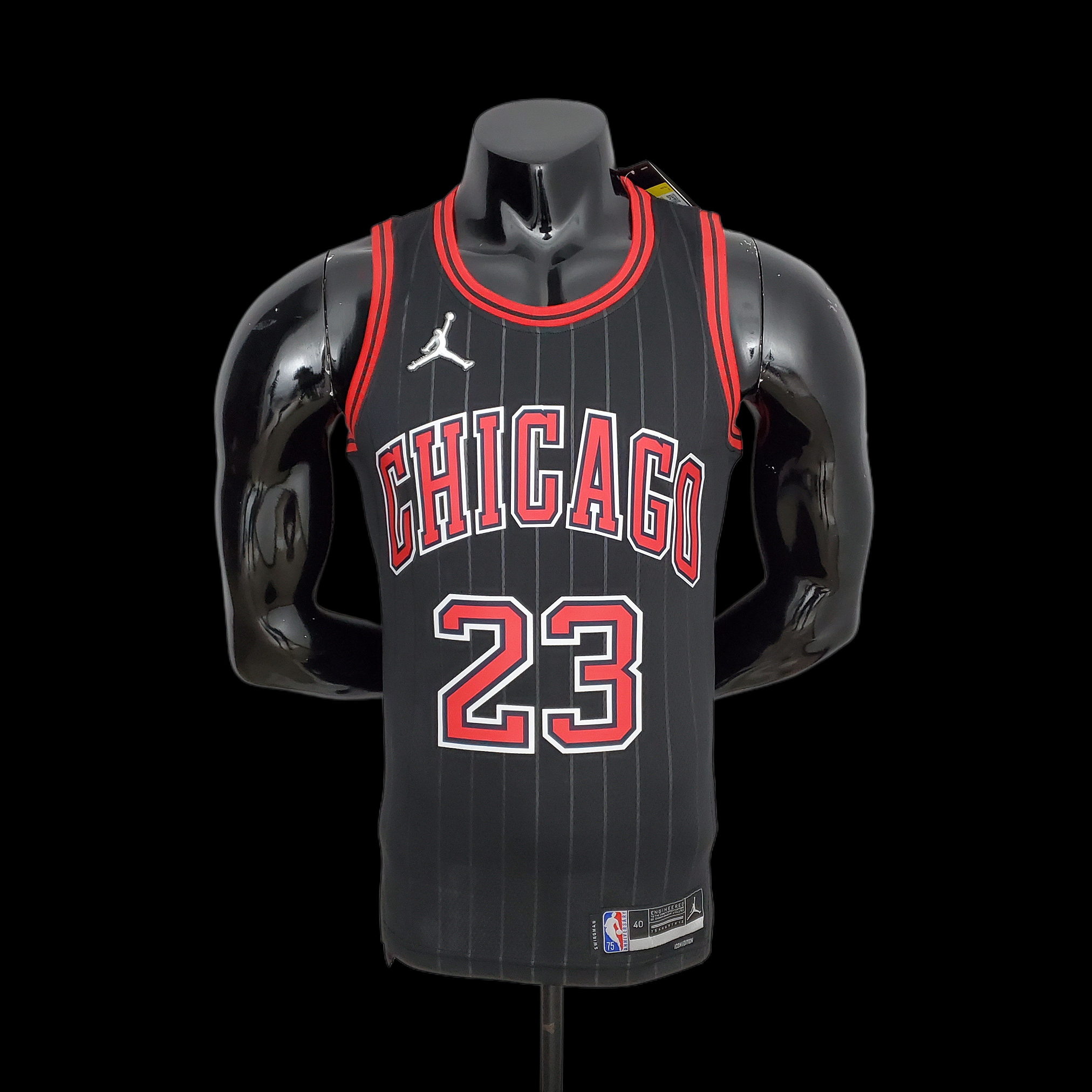 75th Anniversary Jordan #23 Bulls Flyers Black NBA Jersey S-XXL