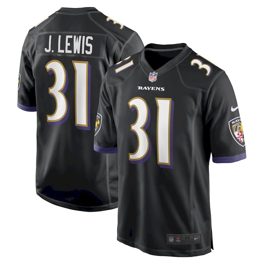 Mens Baltimore Ravens Jamal Lewis Nike Black Retired Player Jerse.jpg