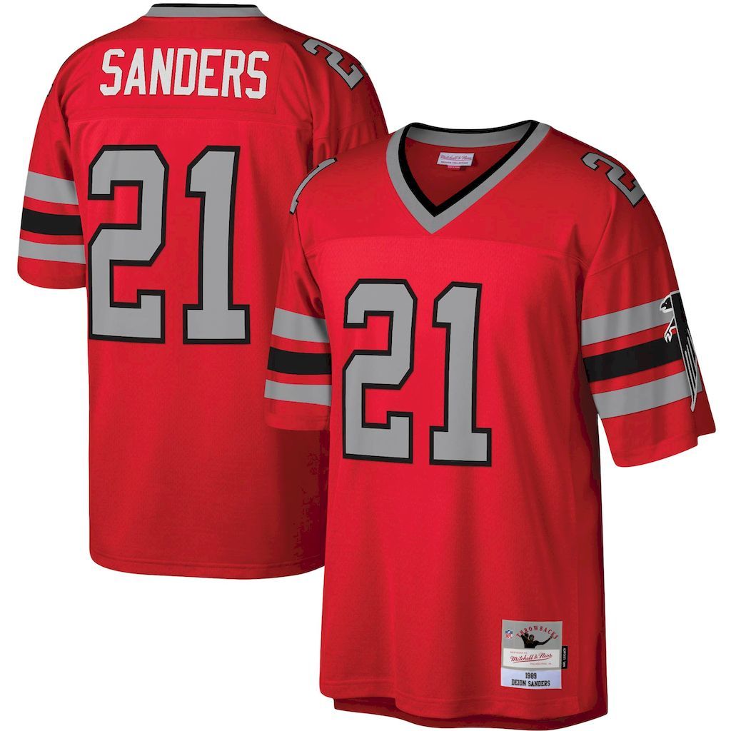 Mens Atlanta Falcons Deion Sanders Mitchell  Ness Red Legacy Repl.jpg