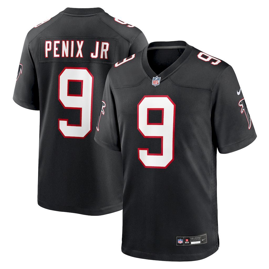 Mens Atlanta Falcons Michael Penix Jr. Nike  Black Throwback Game.jpg