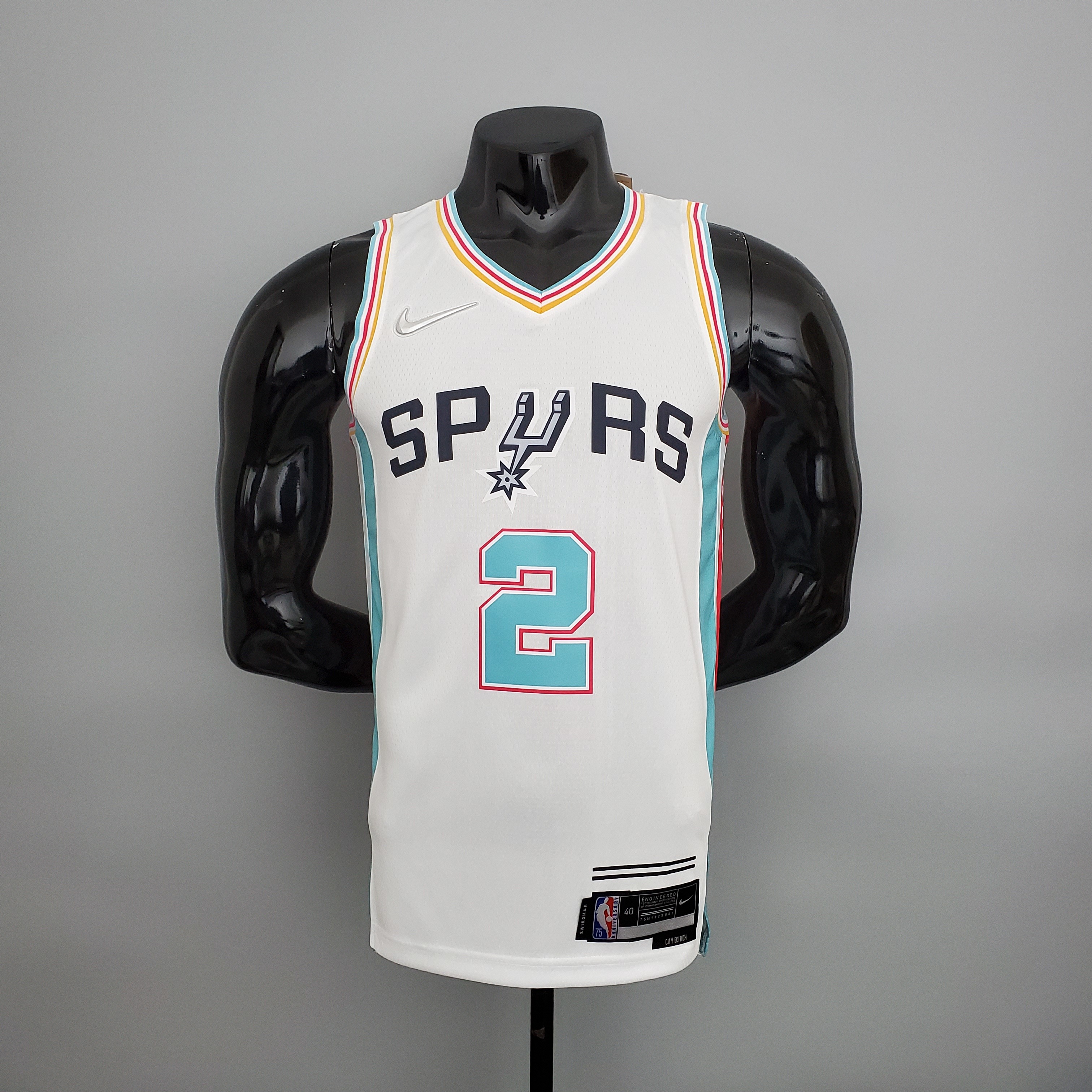 2022 season Leonard #2 Spurs City Edition white NBA jersey S-XXL