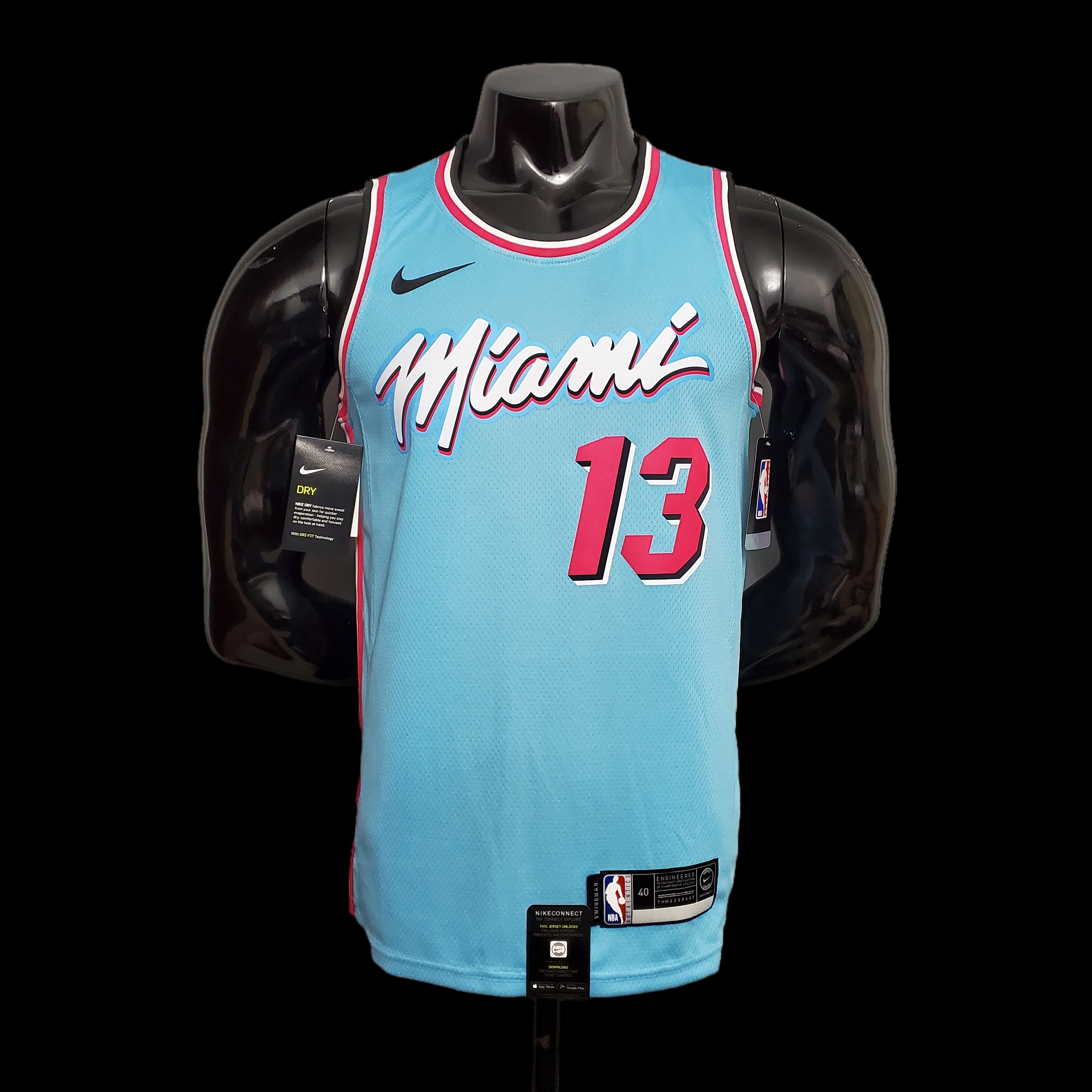 ADEBAYO#13 Miami Heat V-neck blue NBA jersey Size:XS-XXL Nike connect recognition