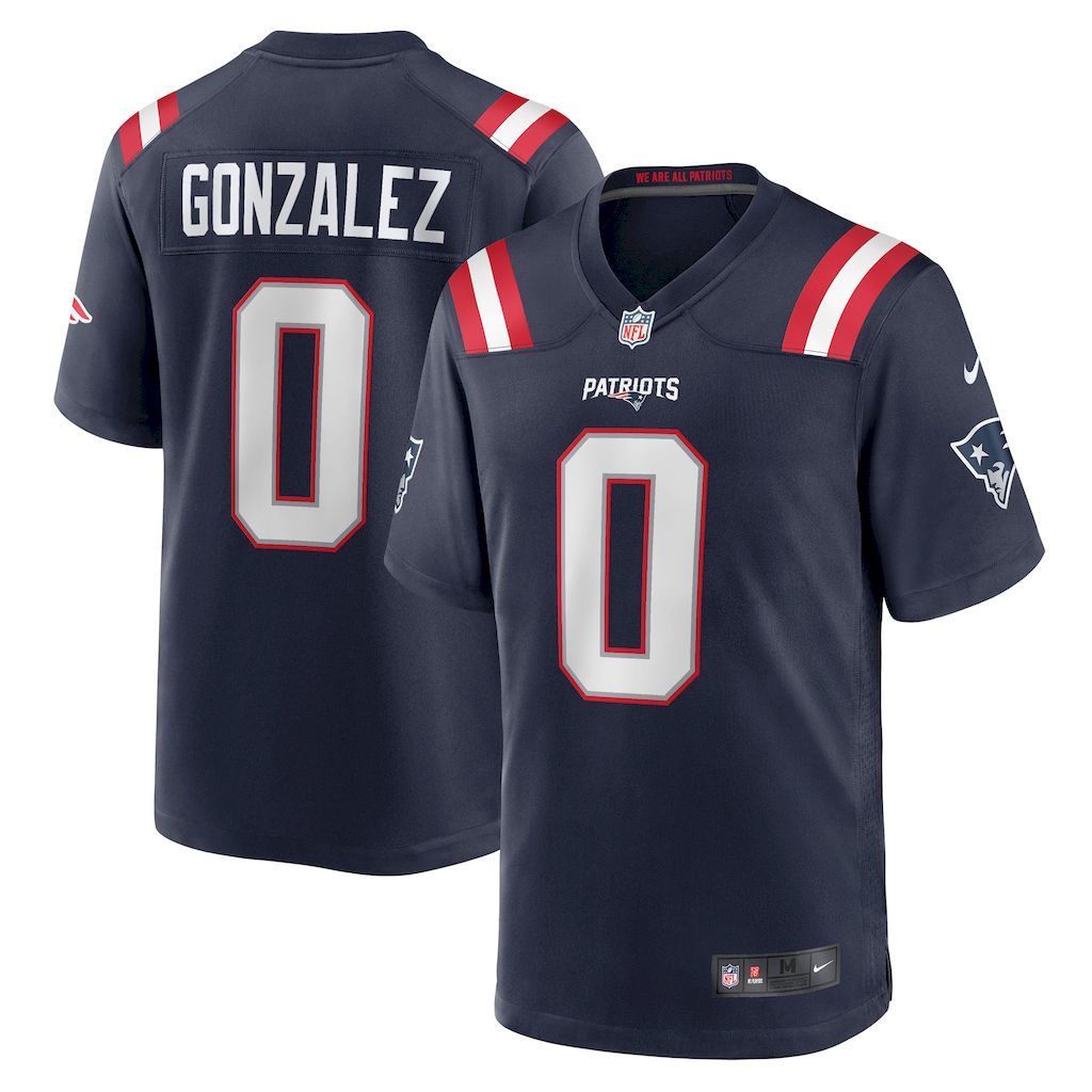 Mens New England Patriots Christian Gonzalez Nike  Navy Team Game.jpg