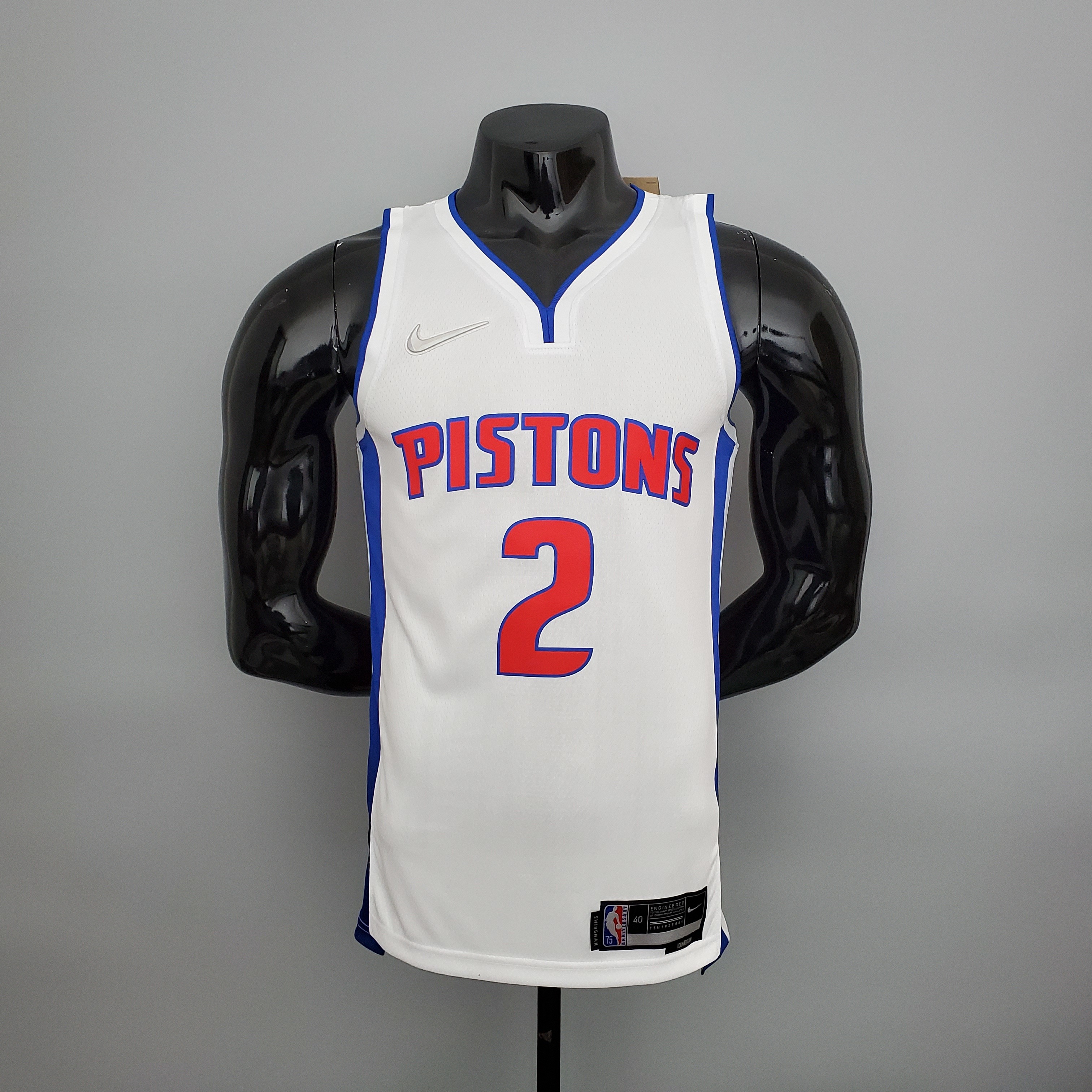 75th Anniversary Cunningham #2 Pistons White NBA Jersey S-XXL