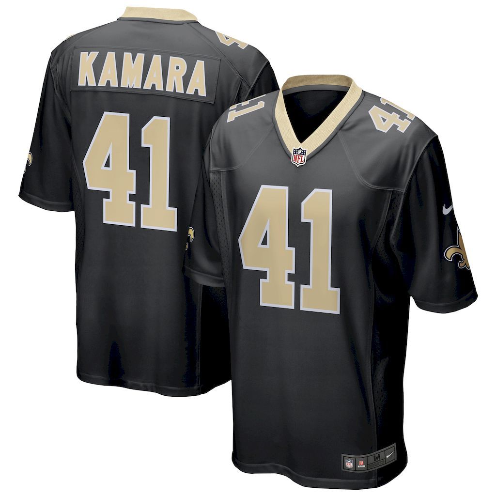 Mens New Orleans Saints Alvin Kamara Nike Black Game Jersey.jpg