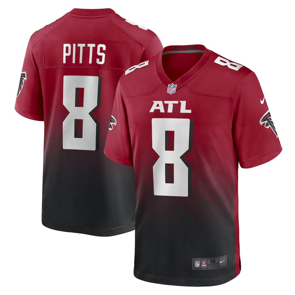 Mens Atlanta Falcons Kyle Pitts Nike Red Alternate Game Jersey.jpg