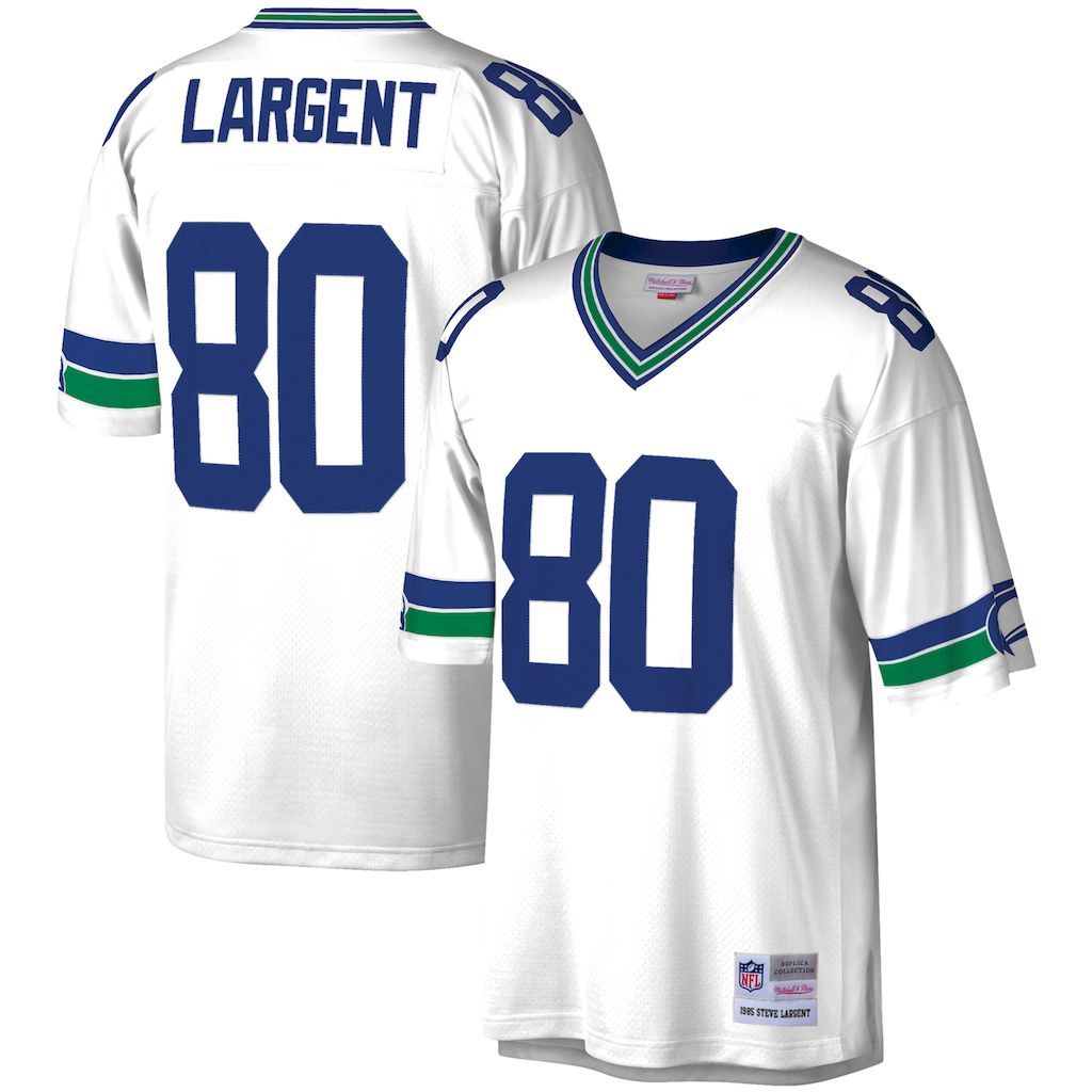 Mens Seattle Seahawks Steve Largent Mitchell  Ness White Legacy R.jpg