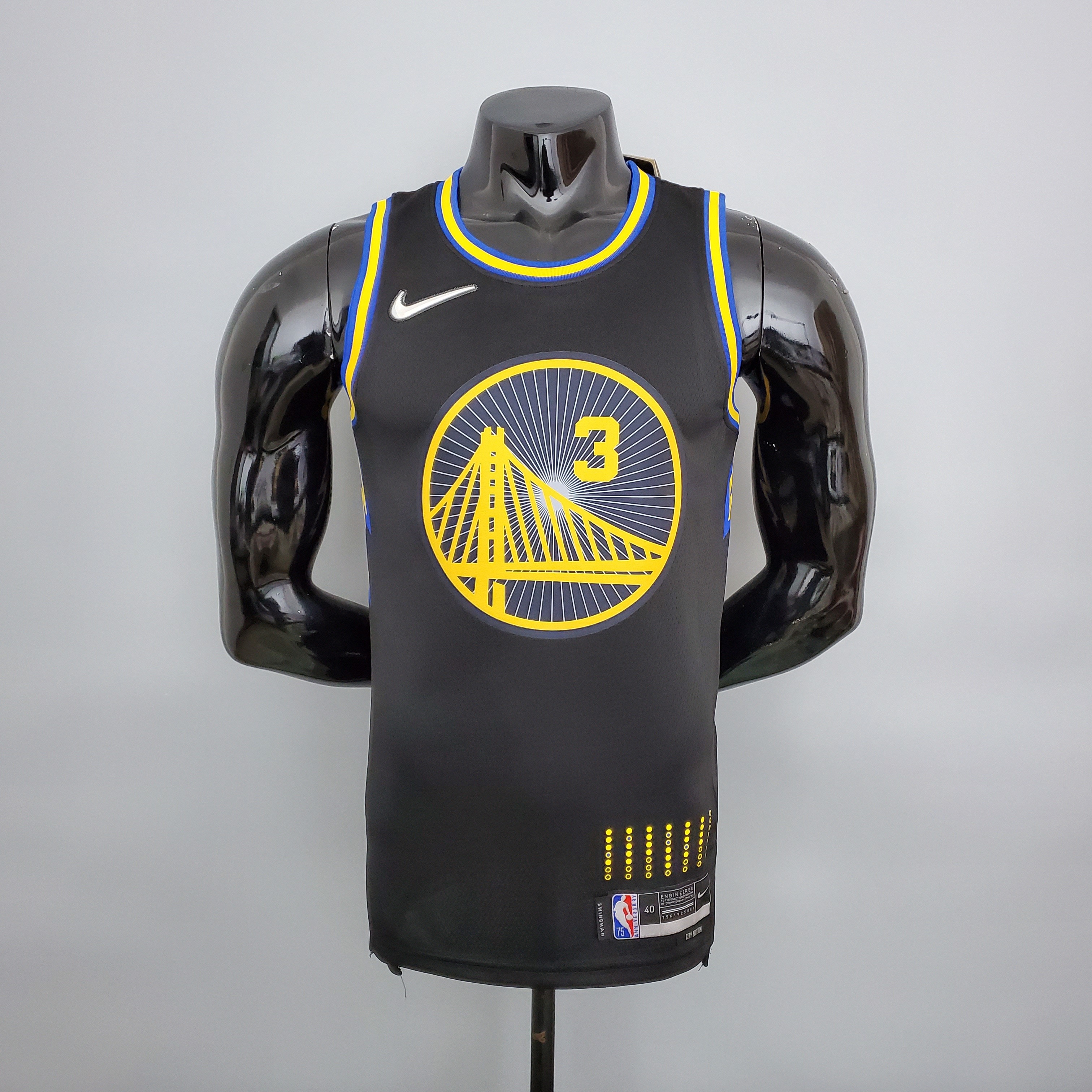 2022 75th Anniversary Poole #3 Warriors City Edition Black NBA Jersey S-XXL