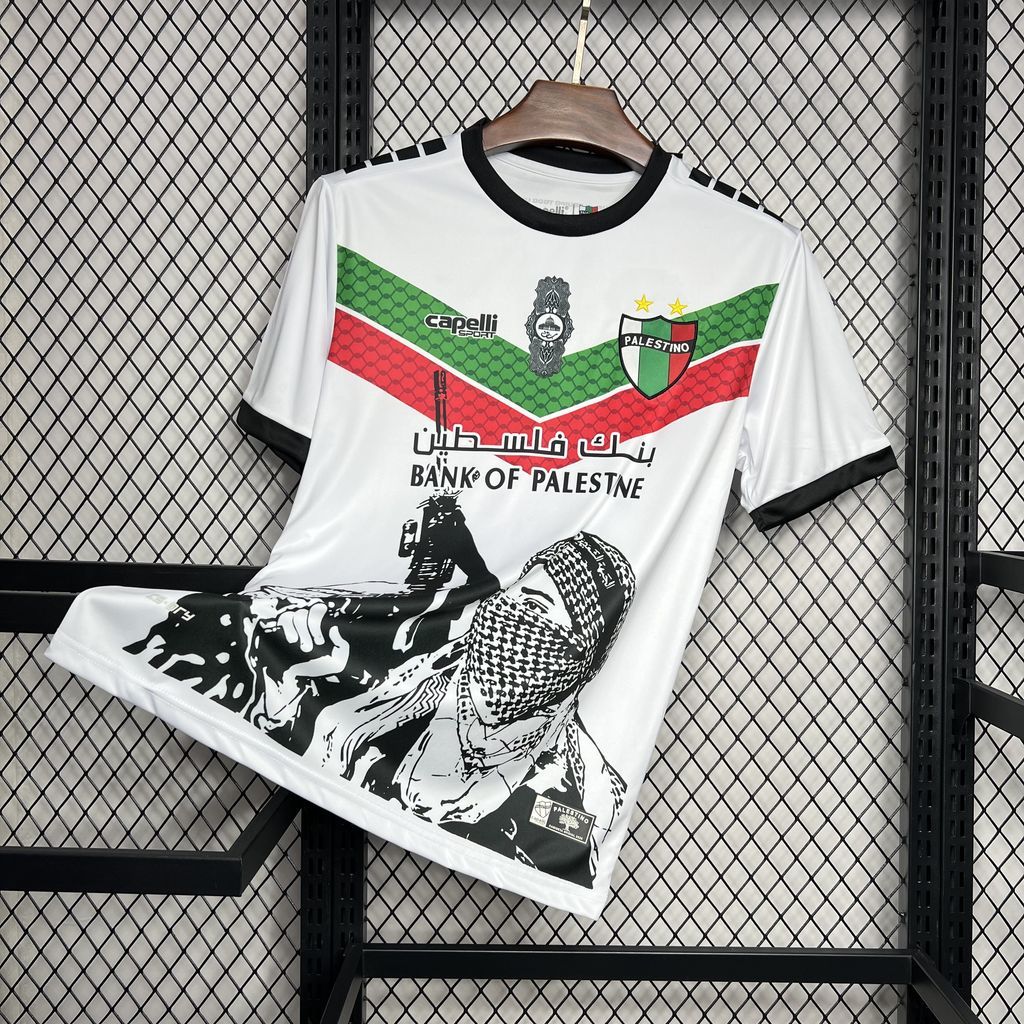 CD Palestino 2024/25 White Graffiti Jersey S-XXXXL