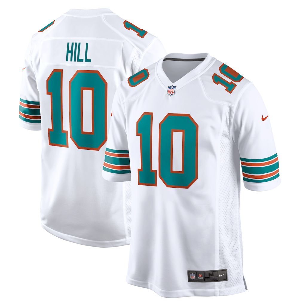 Mens Miami Dolphins Tyreek Hill Nike White Alternate Game Jersey.jpg