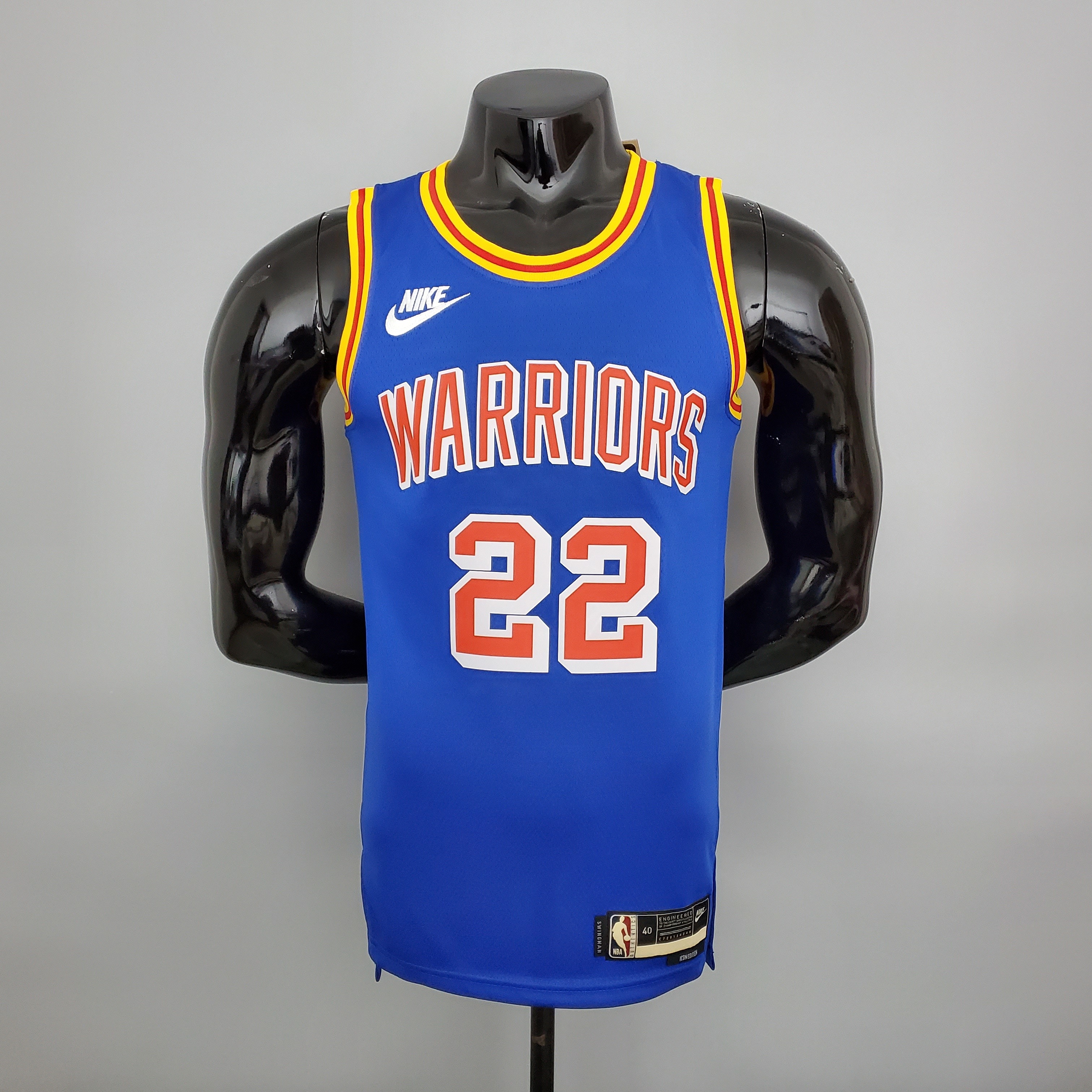 75th Anniversary Wiggins #22 Warriors Retro Blue NBA Jersey S-XXL