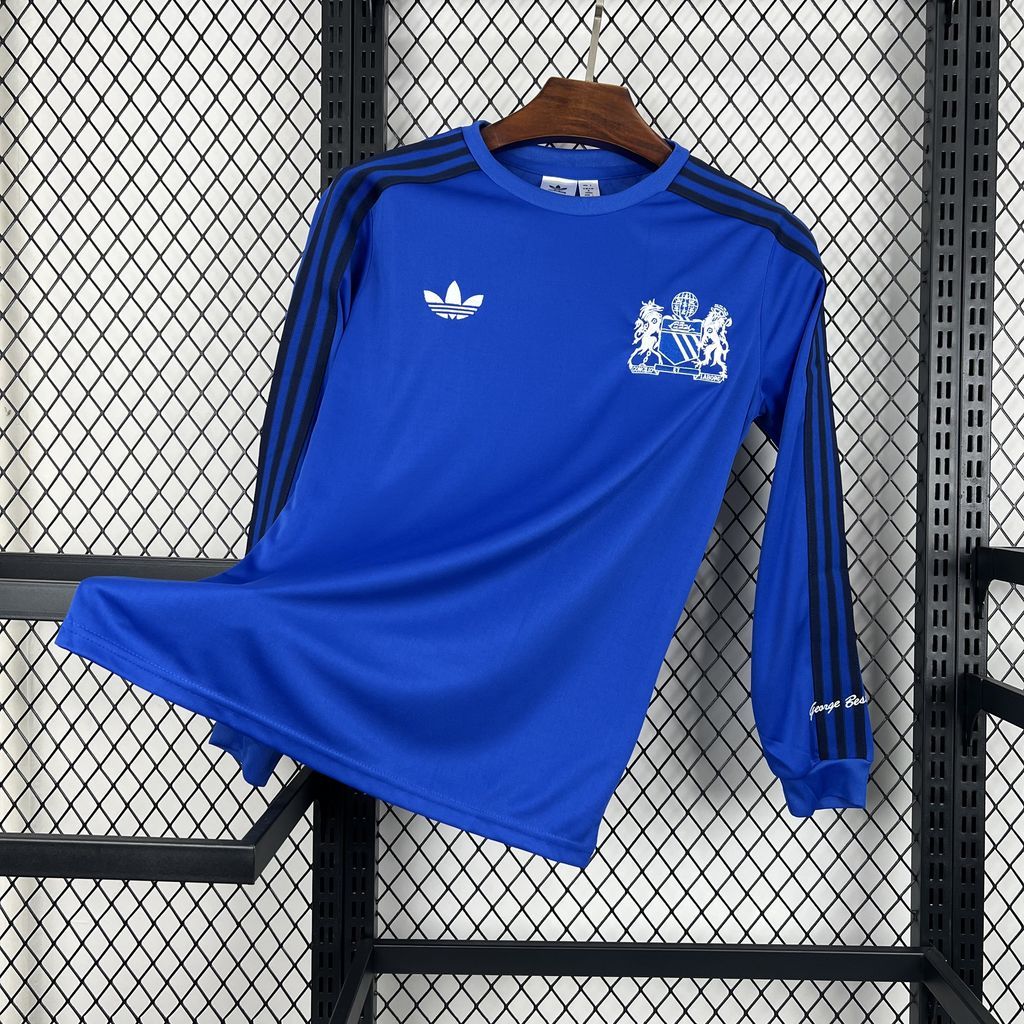 Manchester United 2024/25 Joint Edition Blue Long Sleeves Retro Jersey S-XXL