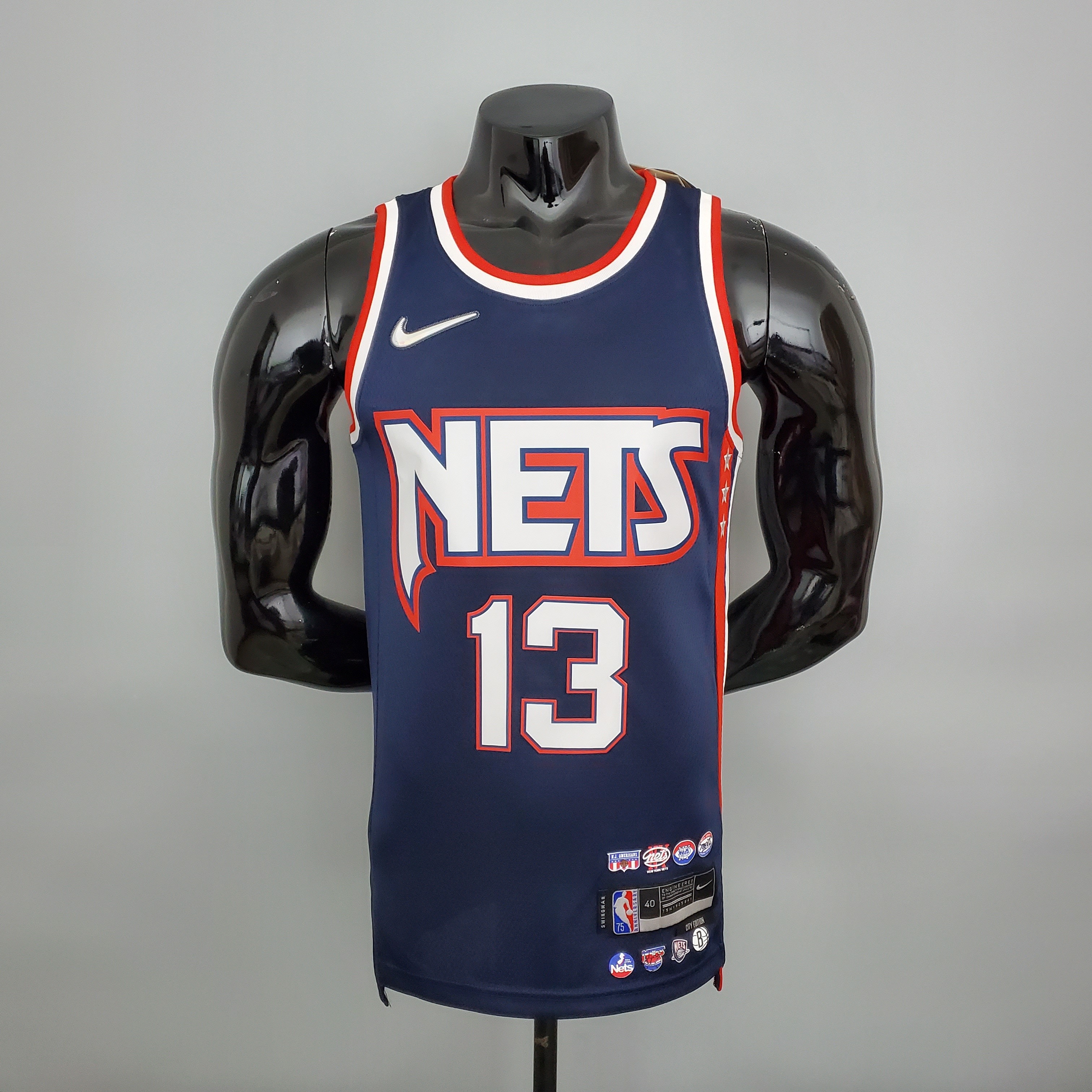 2022 75th Anniversary Harden #13 Nets City Edition Royal Blue NBA Jersey S-XXL