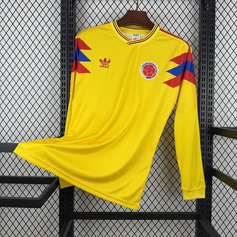 Retro Colombia 1990 Home Long Sleeve Jersey