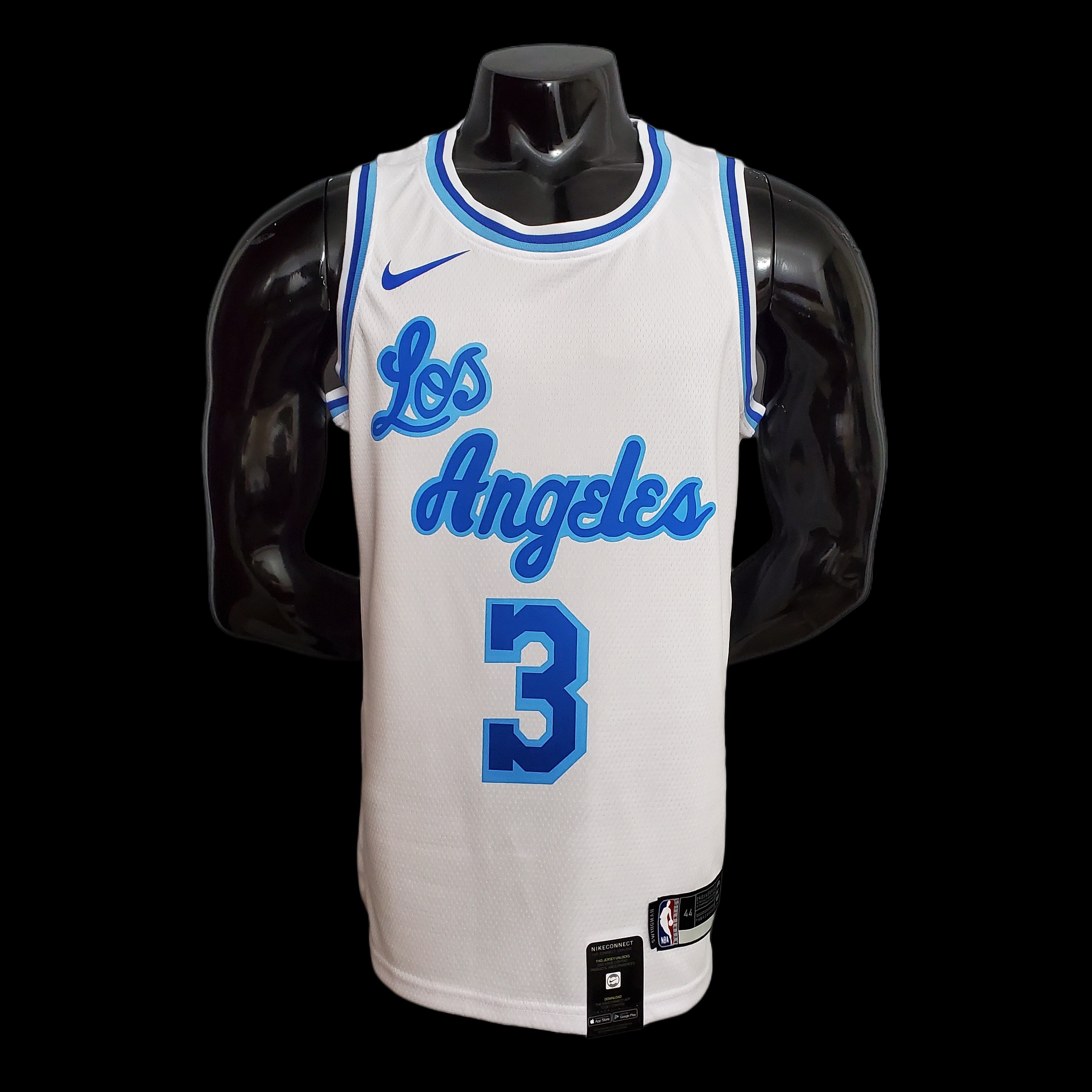 Retro night DAVIS #3 Lakers White NBA jersey Size:XS-XXL Nike connect recognition