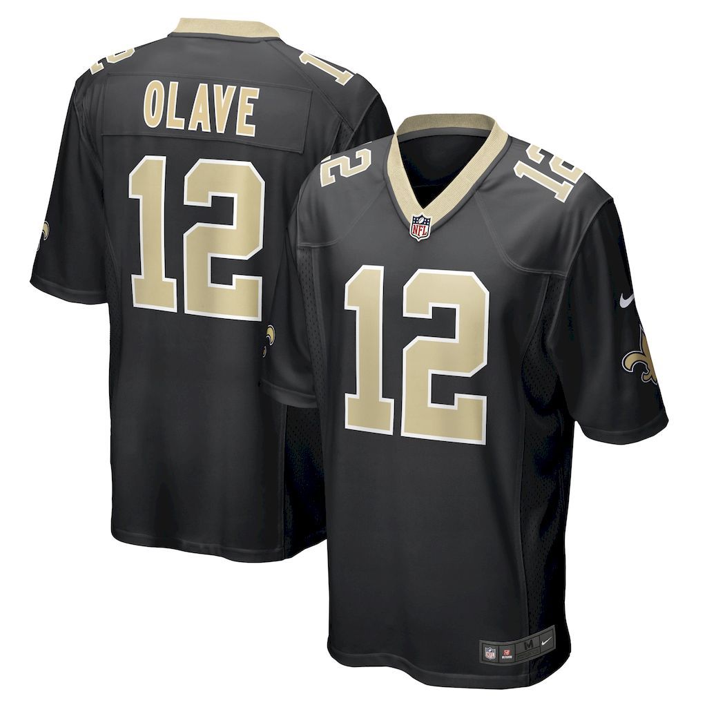 Mens New Orleans Saints Chris Olave Nike Black Player Game Jersey.jpg