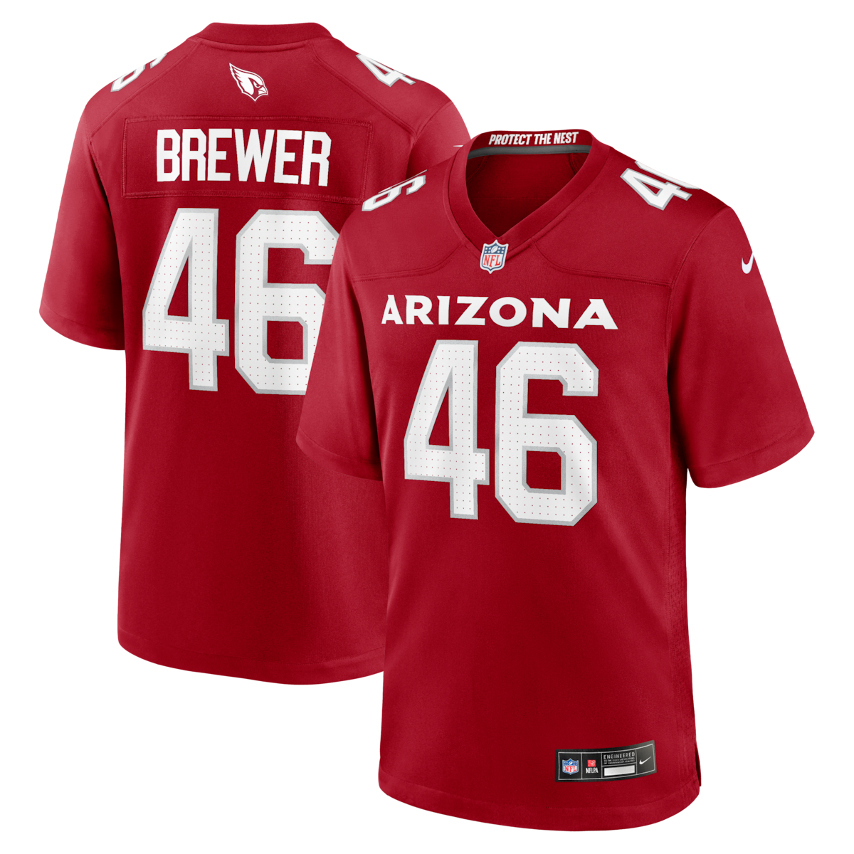 Mens Arizona Cardinals Aaron Brewer Nike  Cardinal Team Game Jersey.png