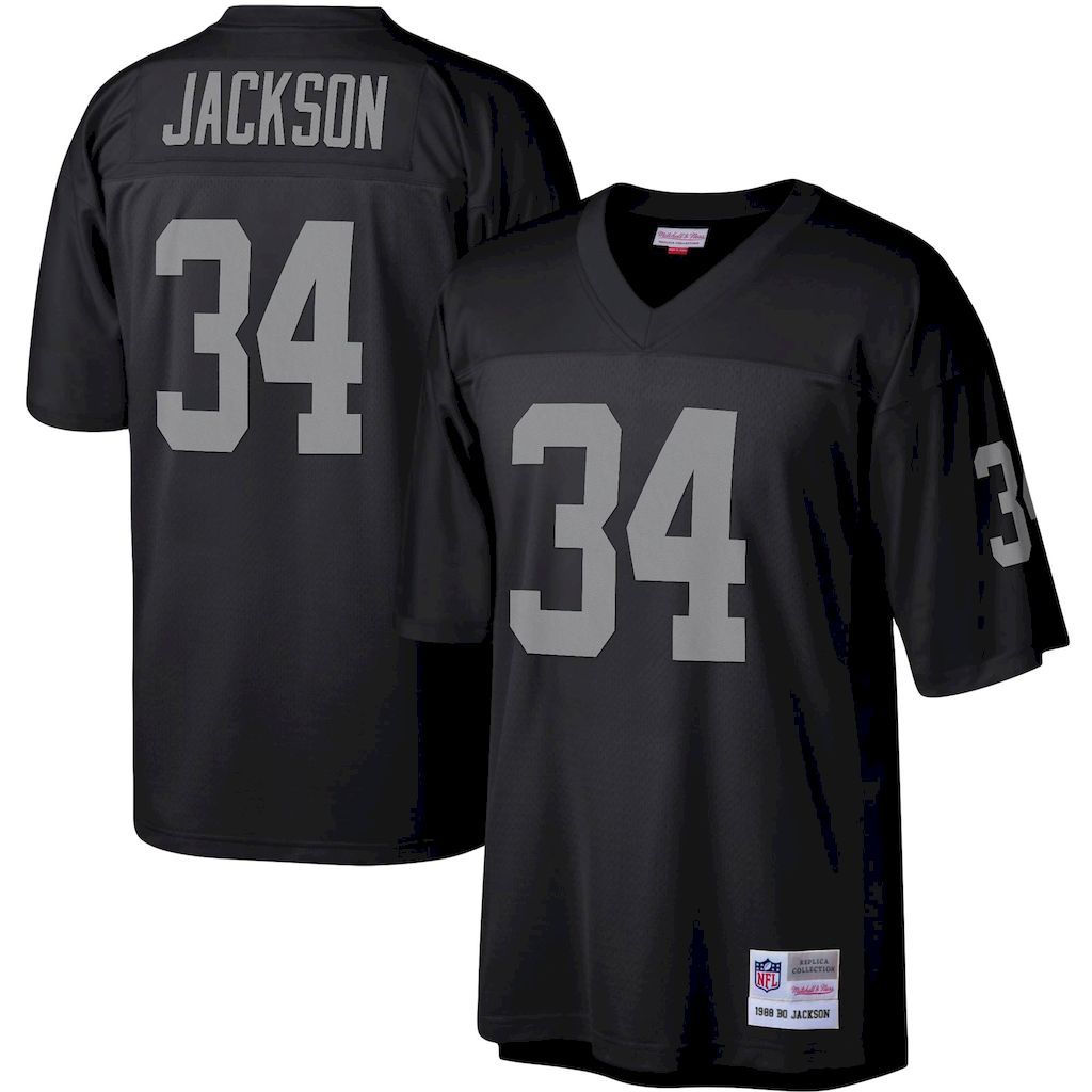 Mens Las Vegas Raiders Bo Jackson Mitchell  Ness Black Legacy Rep.jpg