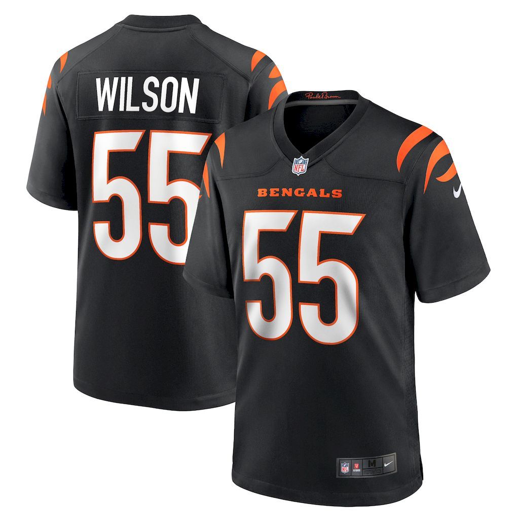 Mens Cincinnati Bengals Logan Wilson Nike Black Game Jersey.jpg
