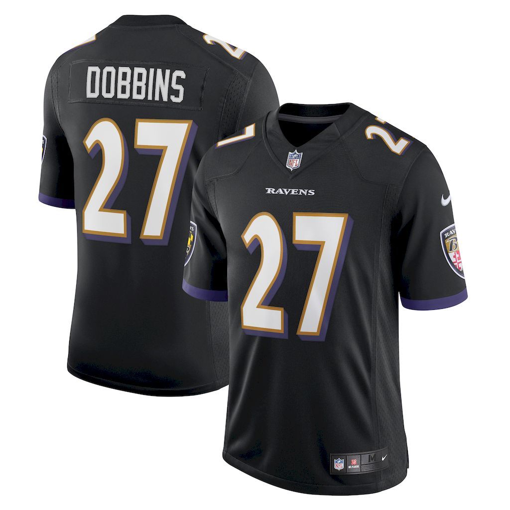 Mens Baltimore Ravens J.K. Dobbins Nike Black Vapor Limited Jerse.jpg