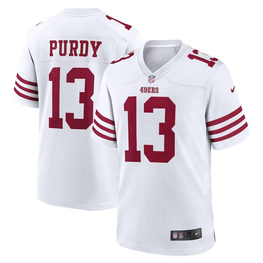 Mens San Francisco 49ers Brock Purdy Nike White Game Player Jerse.jpg