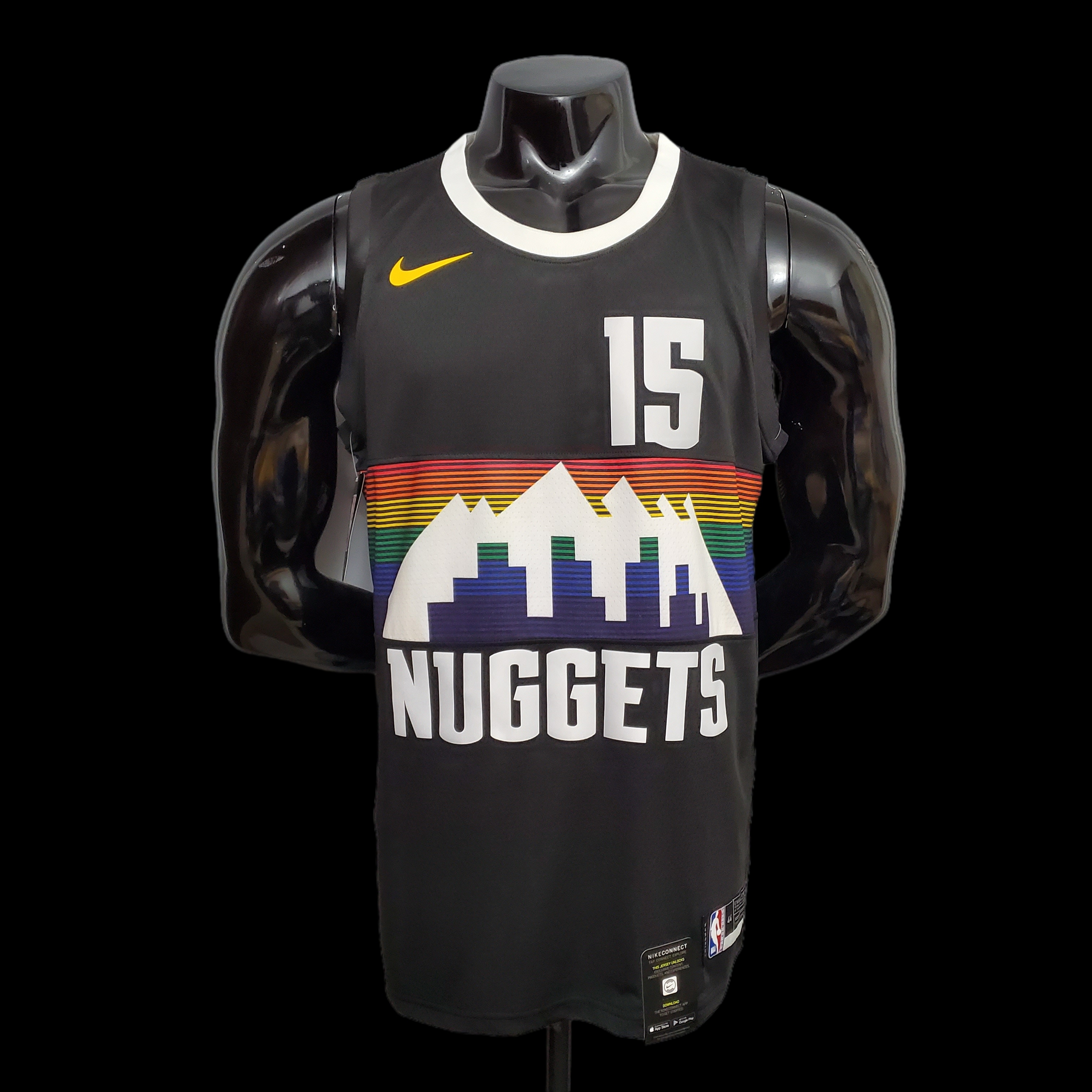 JDKIC#15 Nuggets City Edition Black jersey Size: XS-XXL Nike connect recognition