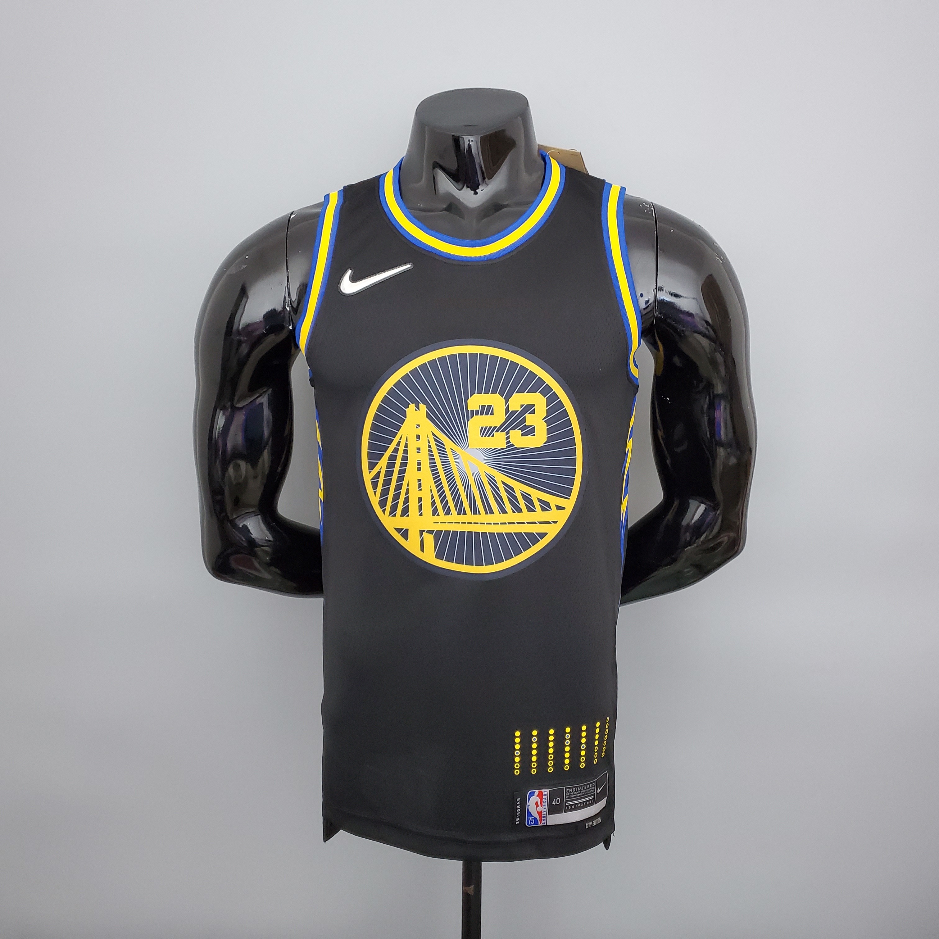 2022 75th Anniversary green#23 Warriors City Edition Black NBA Jersey S-XXL
