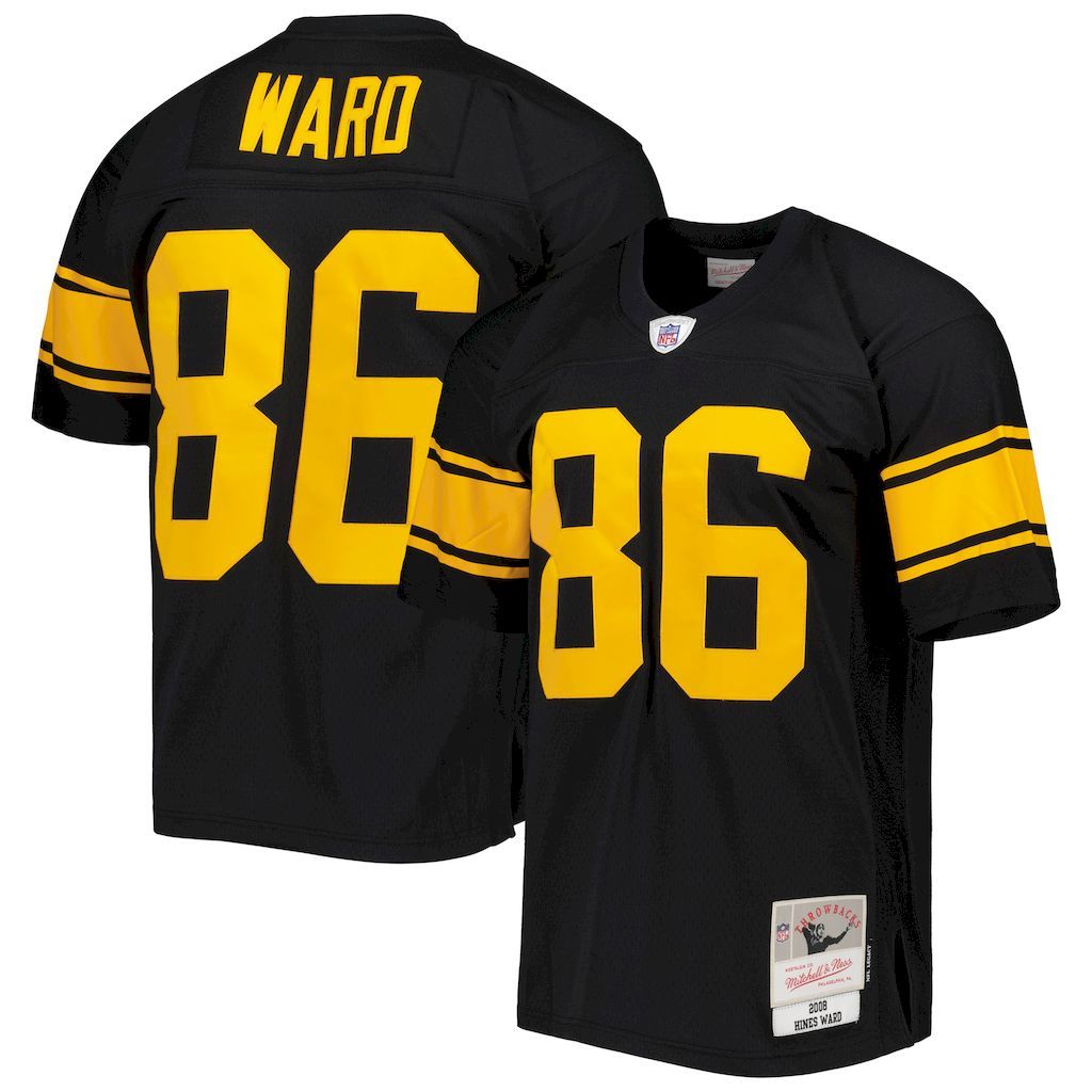 Mens Pittsburgh Steelers Hines Ward Mitchell  Ness Black Legacy R.jpg