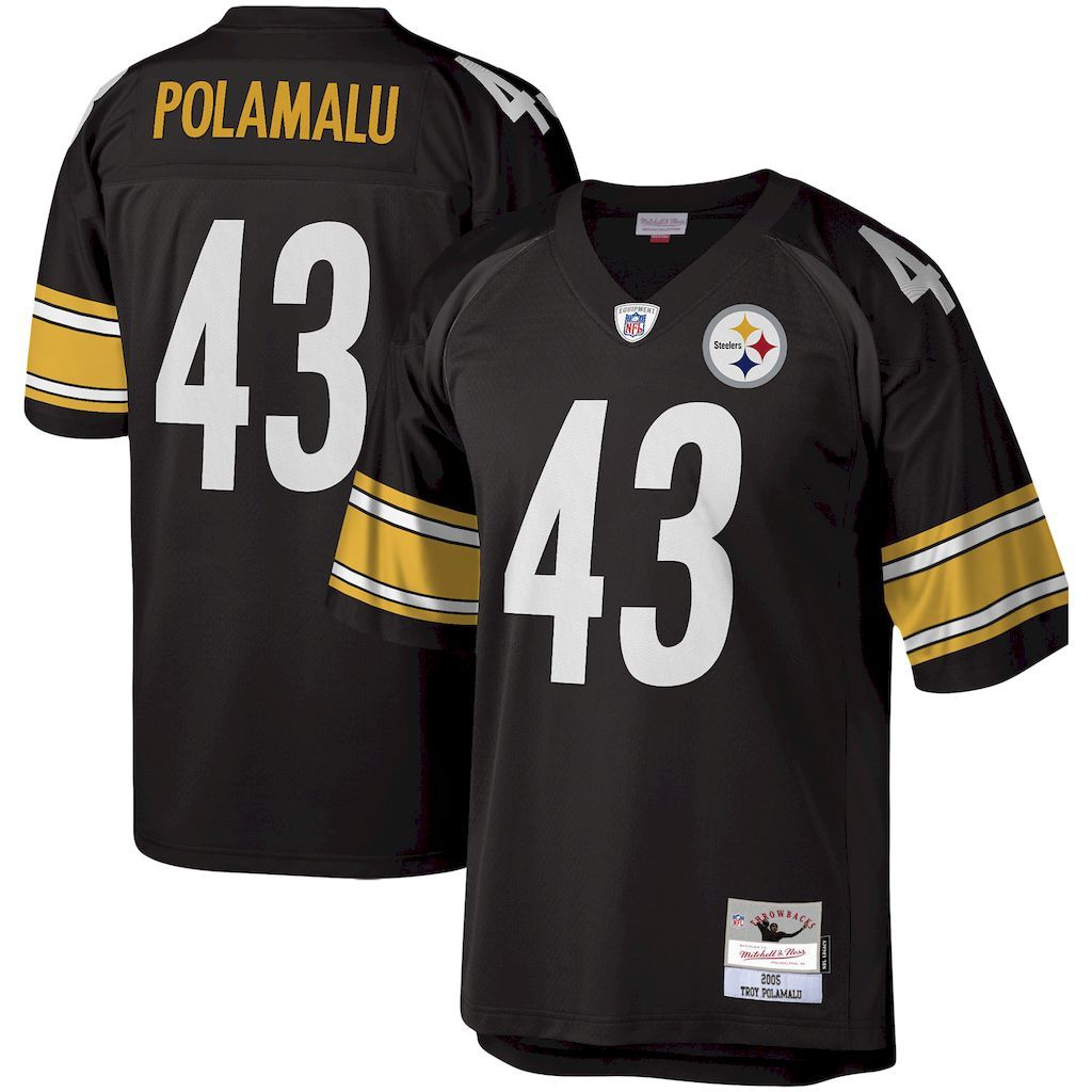 Mens Pittsburgh Steelers Troy Polamalu Mitchell  Ness Black Legac.jpg