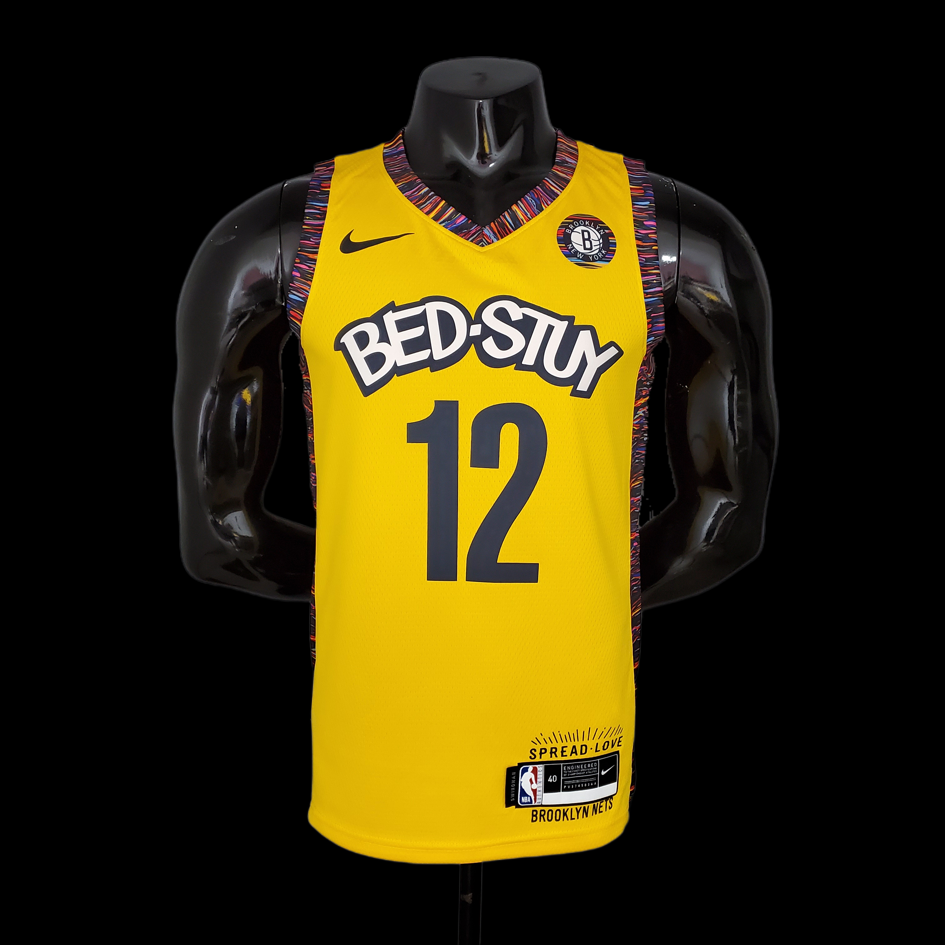 HARRIS#12 Brooklyn Nets Commemorative Edition Yellow NBA jersey Size:S-XXL