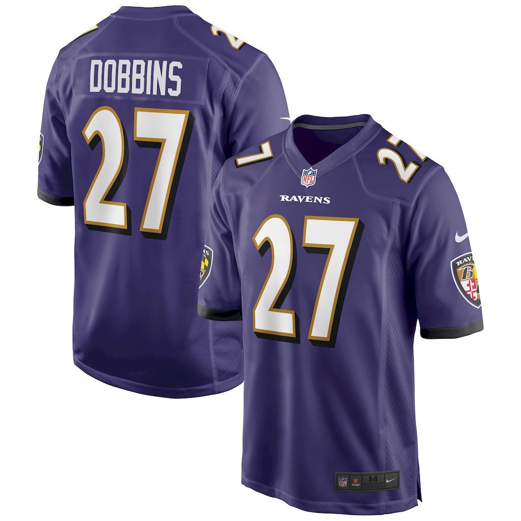 Mens Baltimore Ravens J.K. Dobbins Nike Purple Game Jersey.jpg