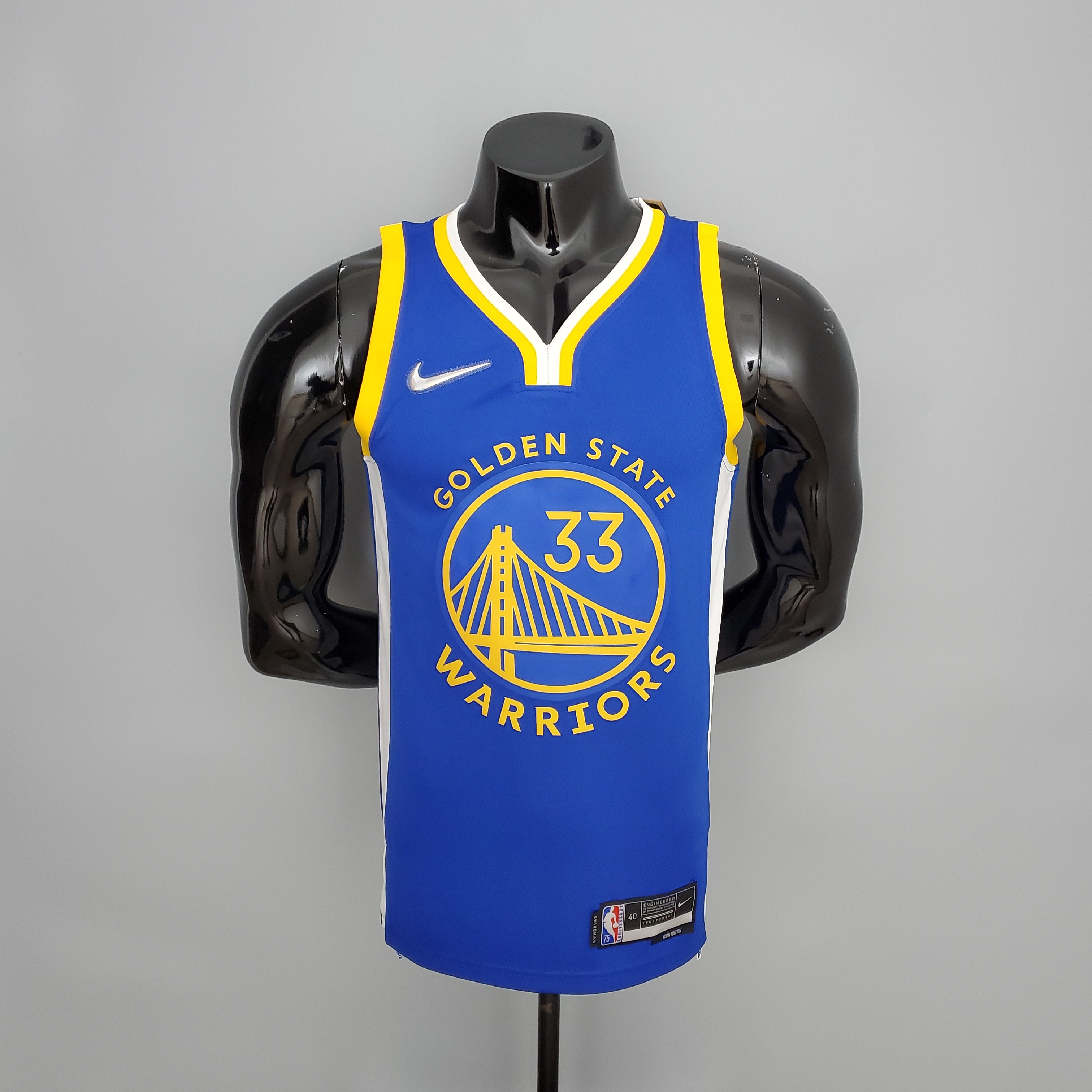 75th Anniversary WISEMAN#33 Warriors Blue NBA Jersey S-XXL