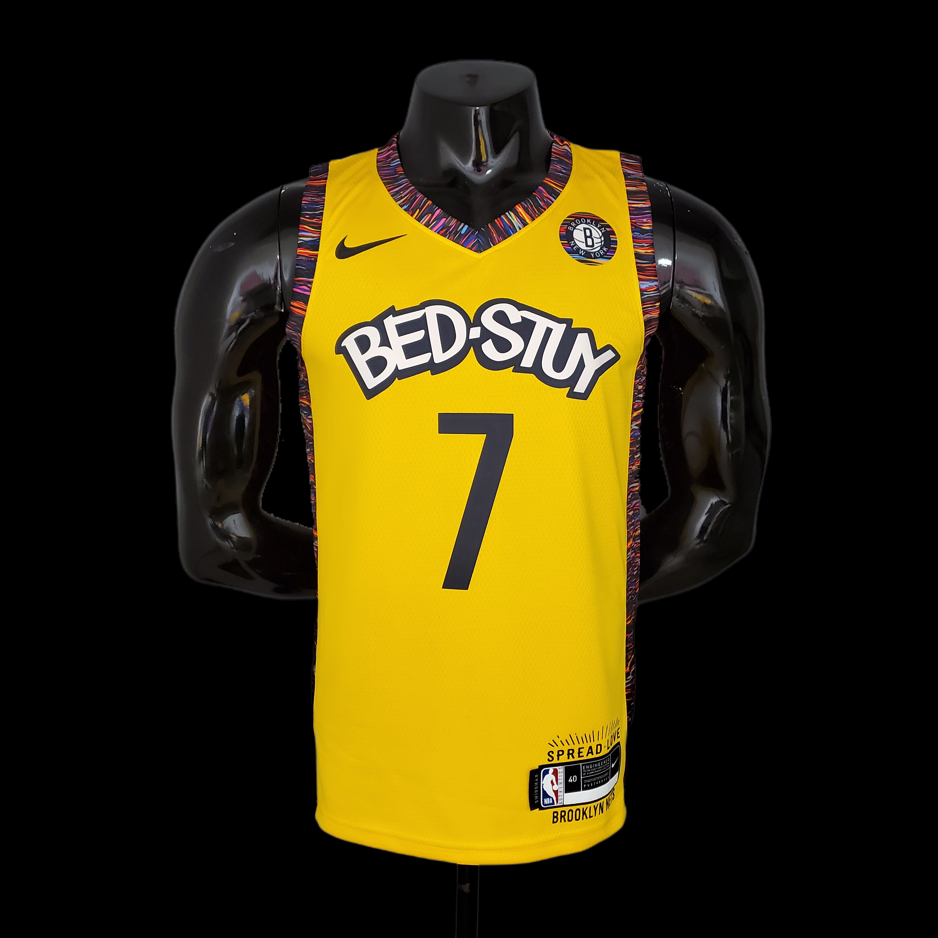 Durant #7 Brooklyn Nets Commemorative Edition Yellow NBA jersey Size:S-XXL