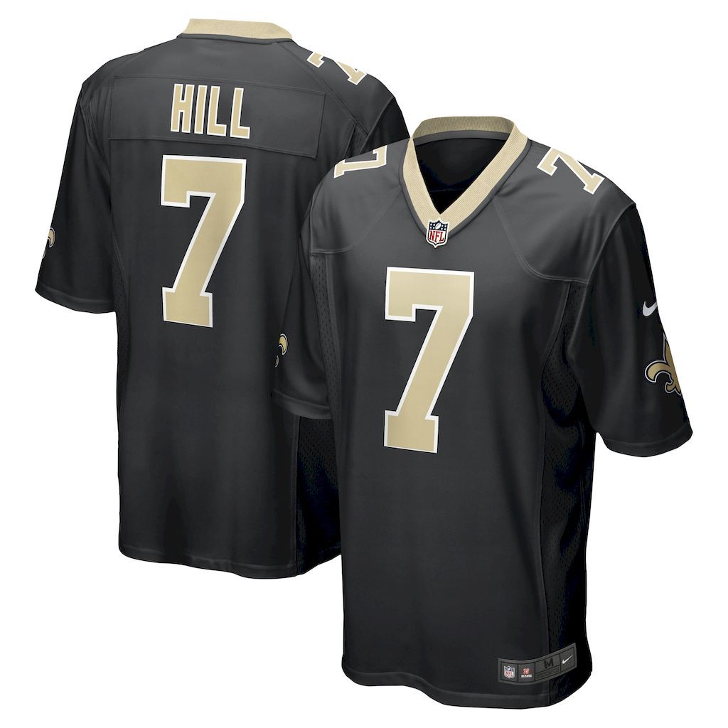 Mens New Orleans Saints Taysom Hill Nike Black Game Jersey.jpg