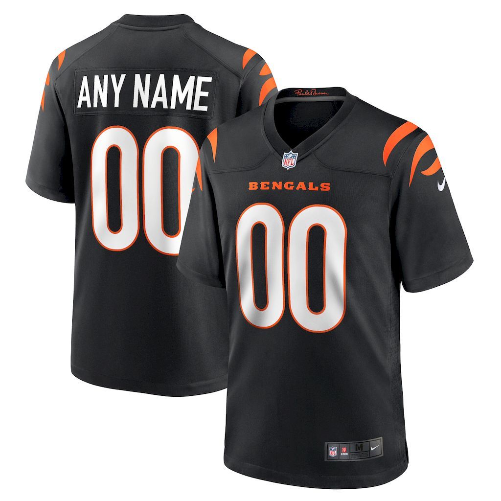 Mens Cincinnati Bengals Nike Black Game Custom Jersey.jpg