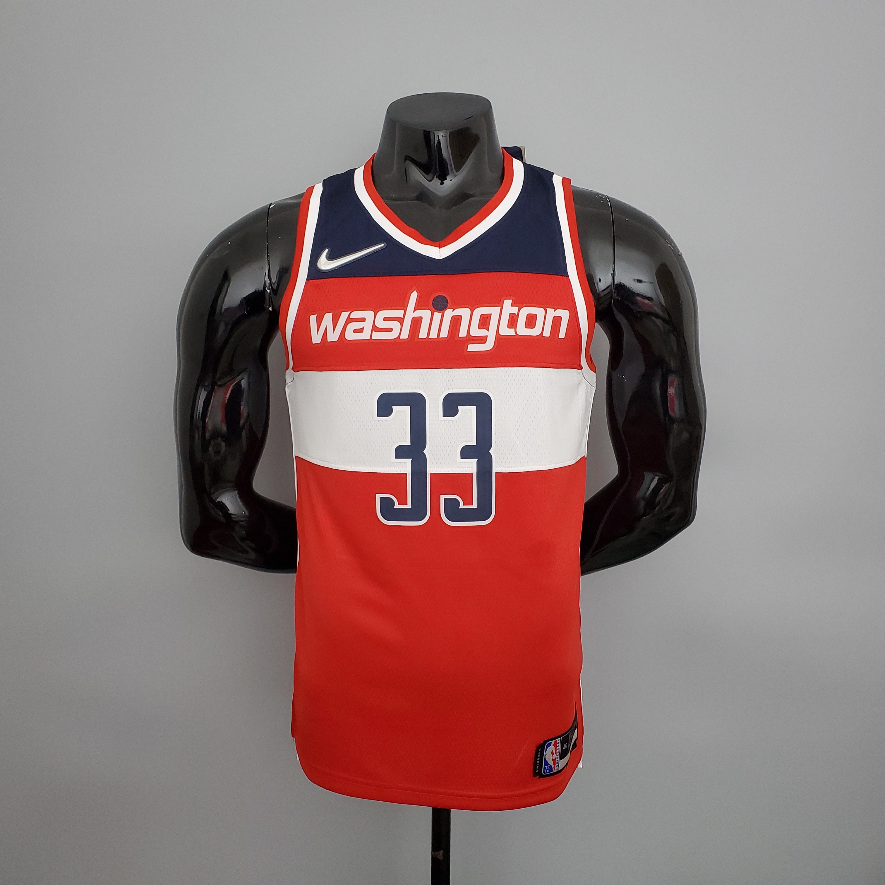 75th Anniversary Kuzma #33 Wizards Red, White and Blue NBA Jersey S-XXL